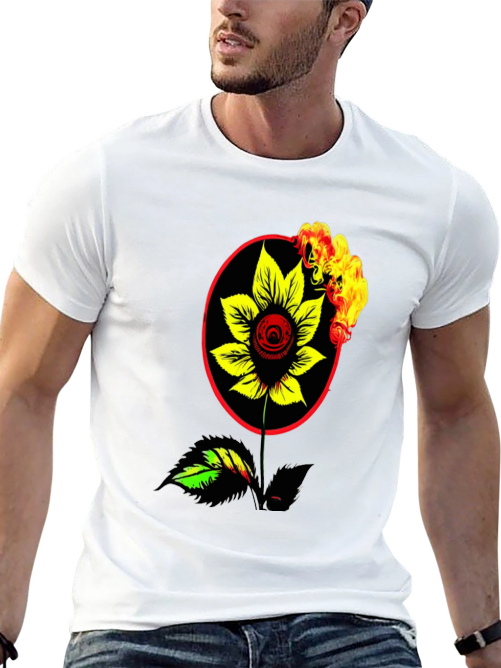 Burning Flower Graphic Tee