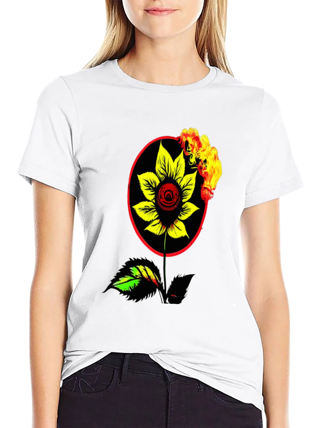 Burning Flower Graphic Tee