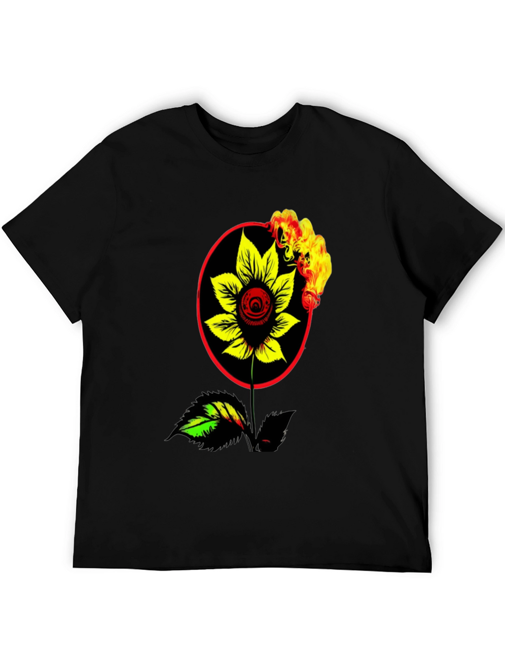 Burning Flower Graphic Tee