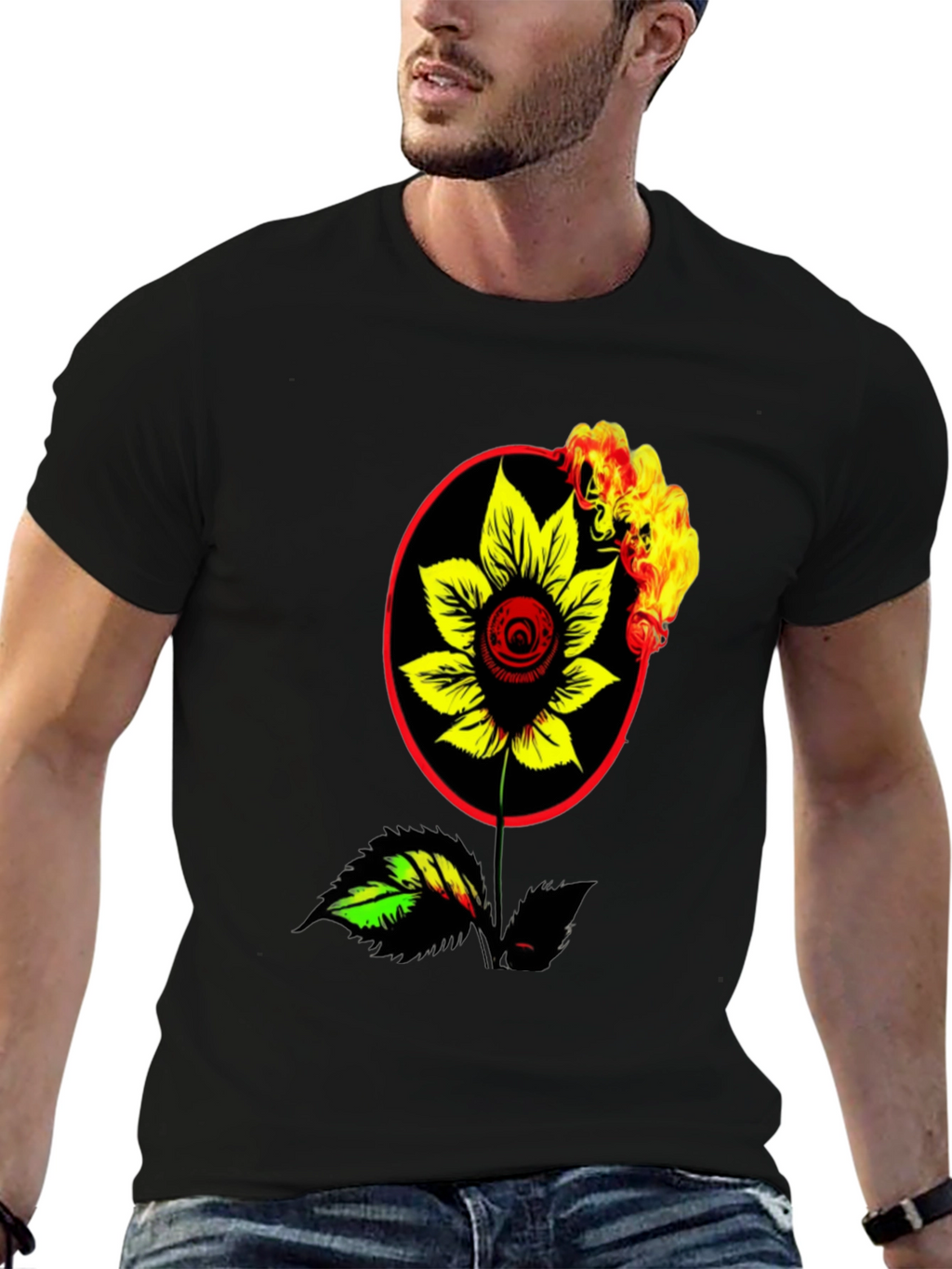 Burning Flower Graphic Tee
