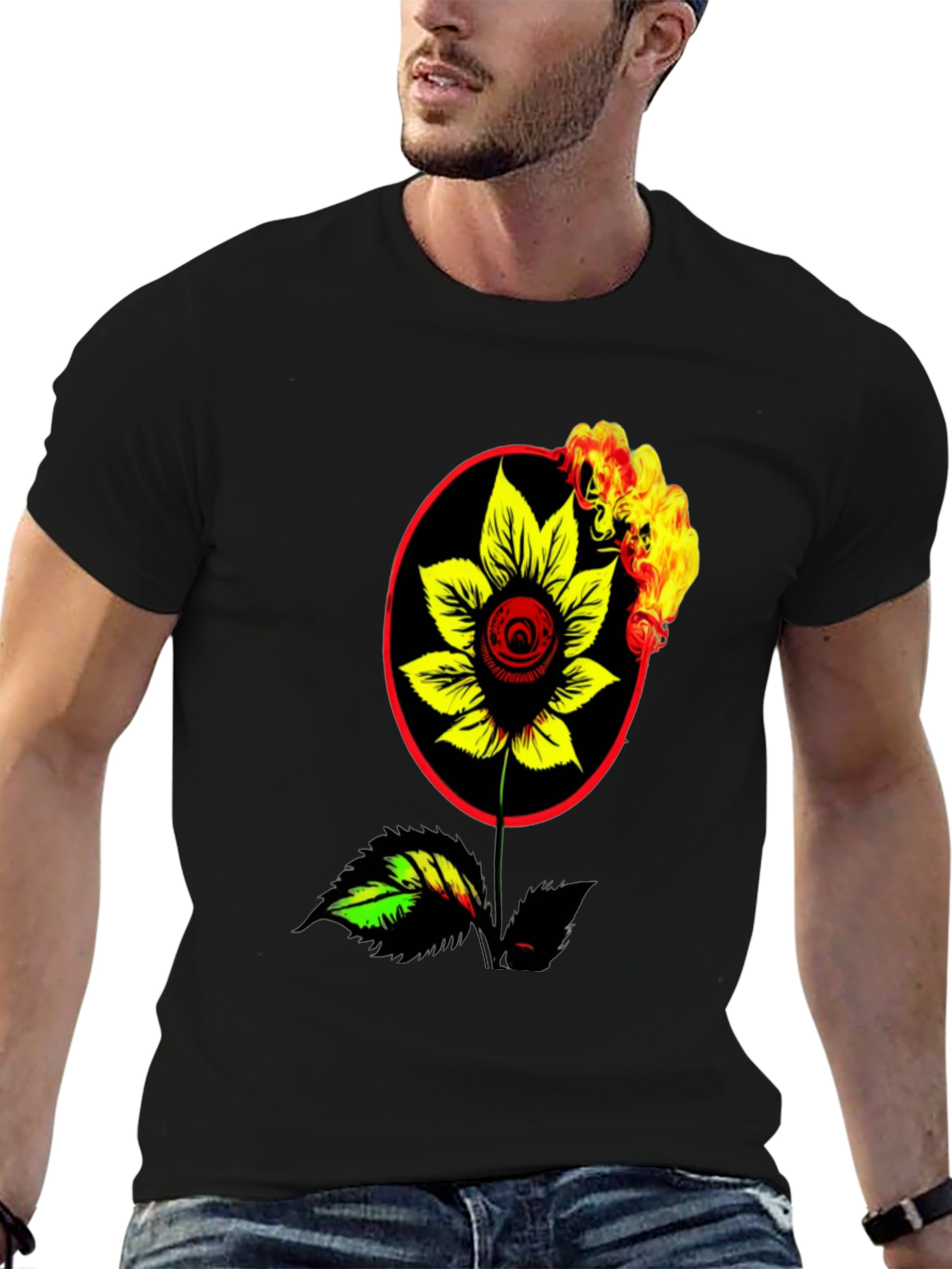 Burning Flower Graphic Tee