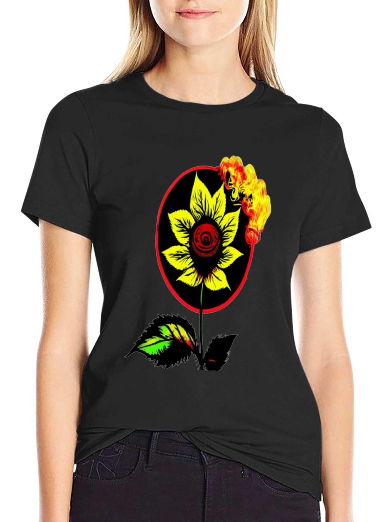 Burning Flower Graphic Tee