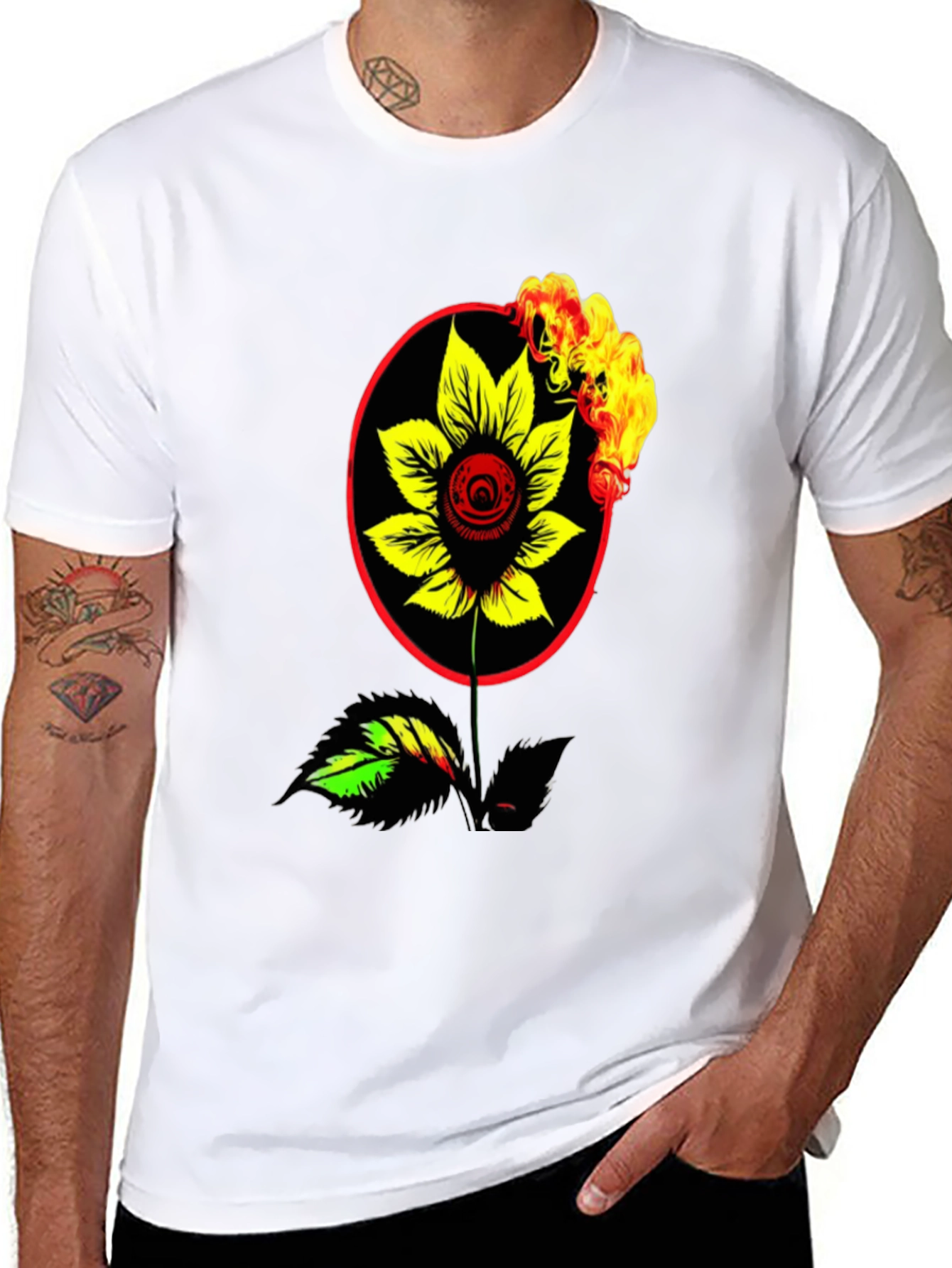 Burning Flower Graphic Tee