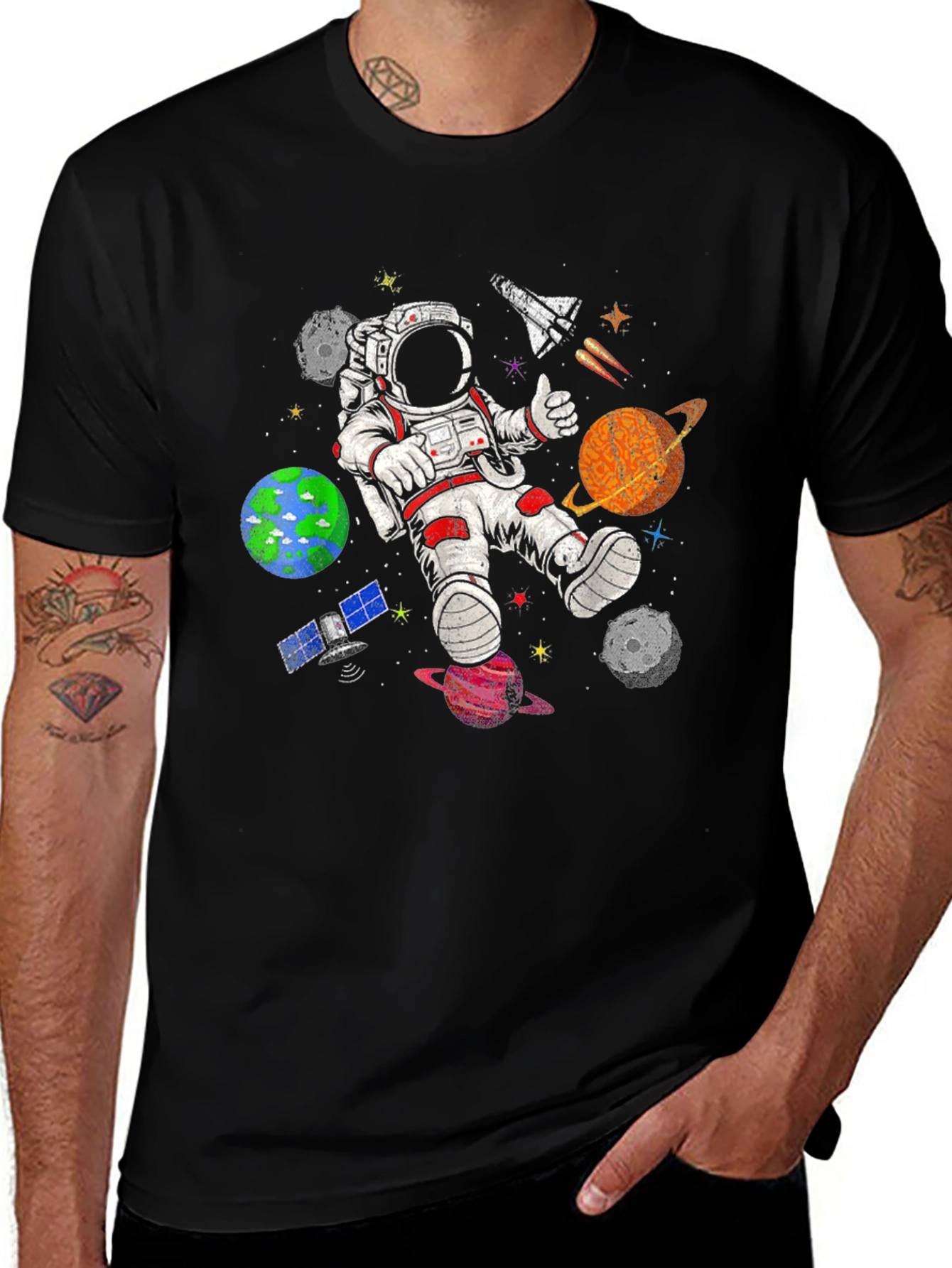 Astronaut in Space T-Shirt - Galaxy Adventure
