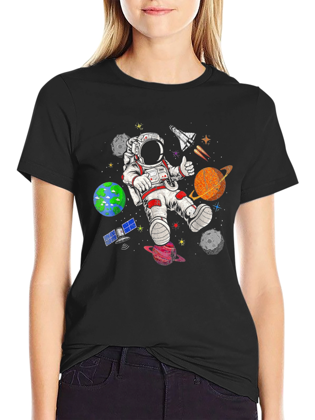 Astronaut in Space T-Shirt - Galaxy Adventure