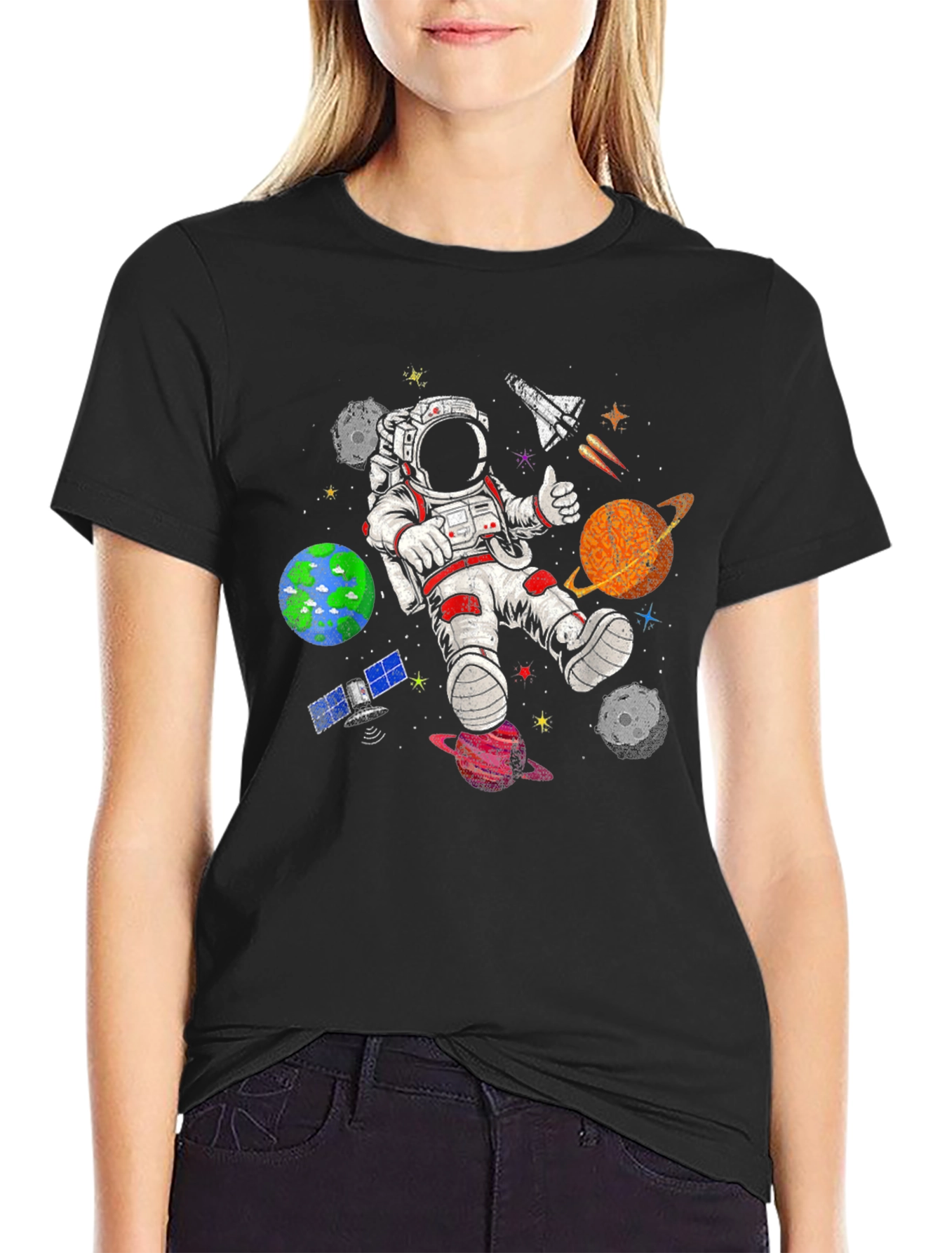 Astronaut in Space T-Shirt - Galaxy Adventure