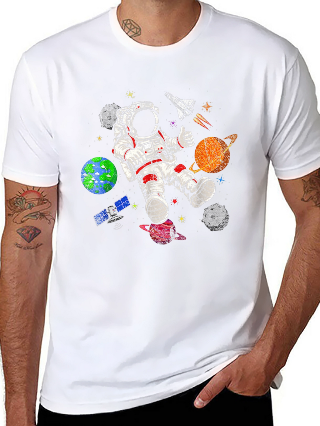 Astronaut in Space T-Shirt - Galaxy Adventure