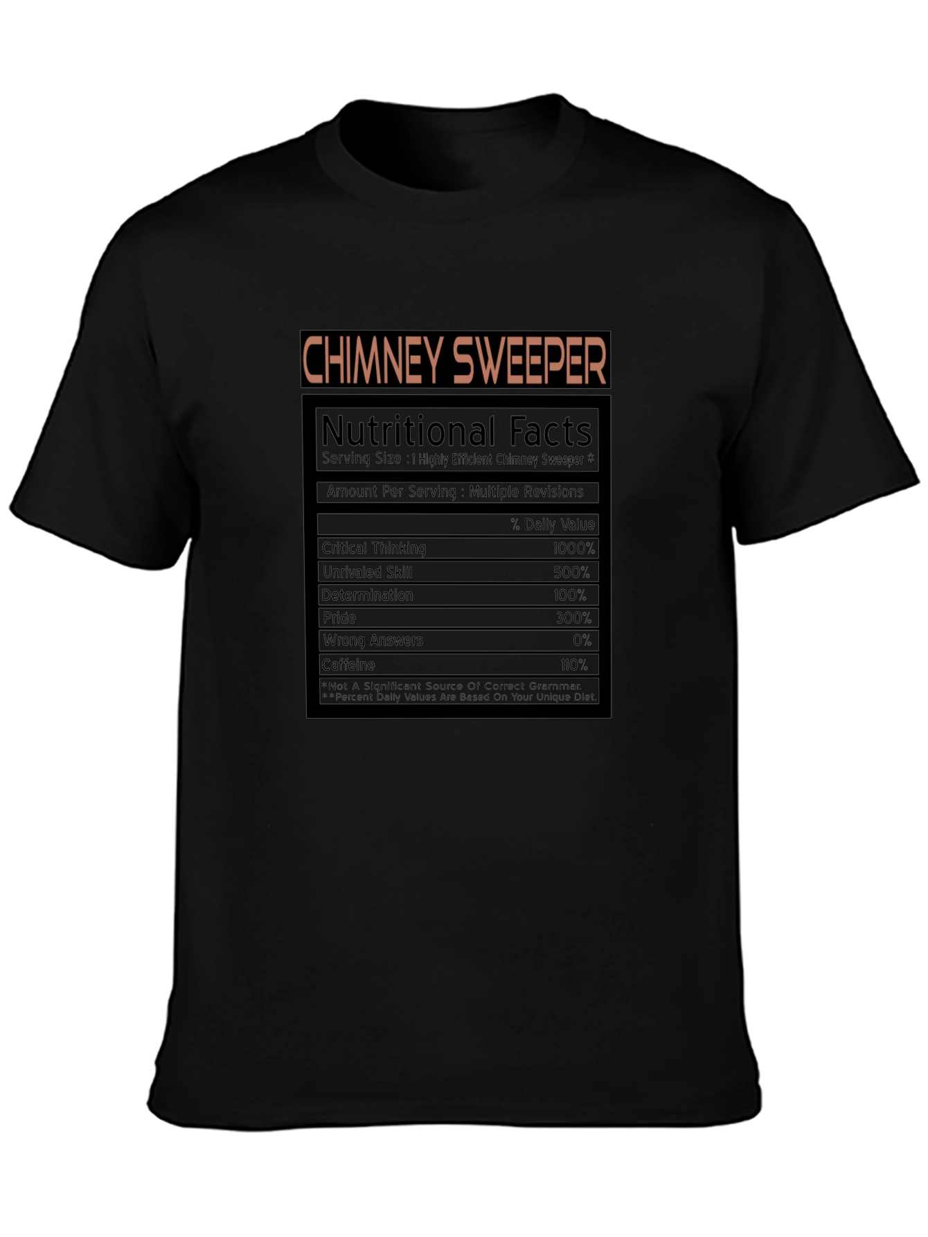 Chimney Sweeper Nutritional Facts Novelty T-Shirt