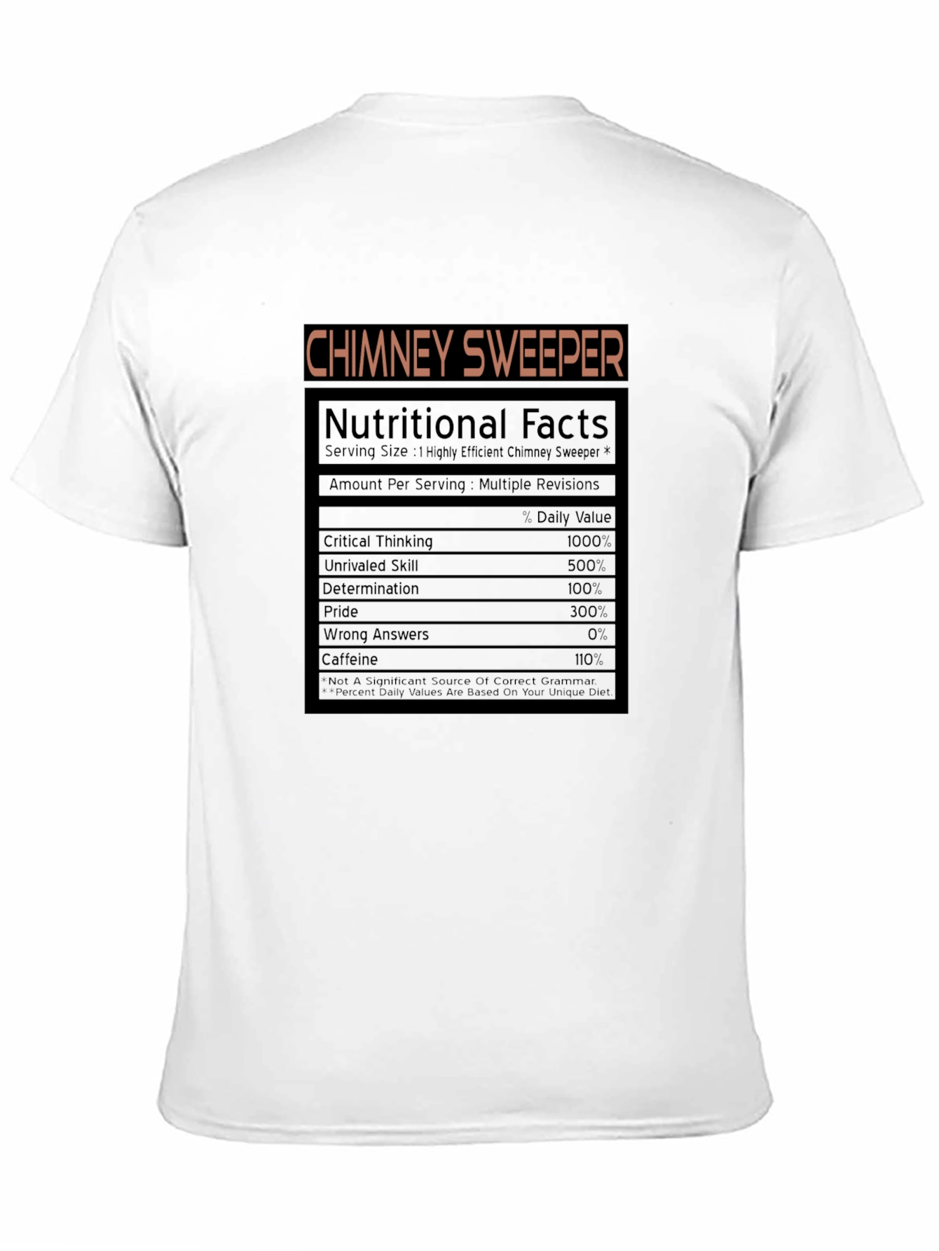Chimney Sweeper Nutritional Facts Novelty T-Shirt