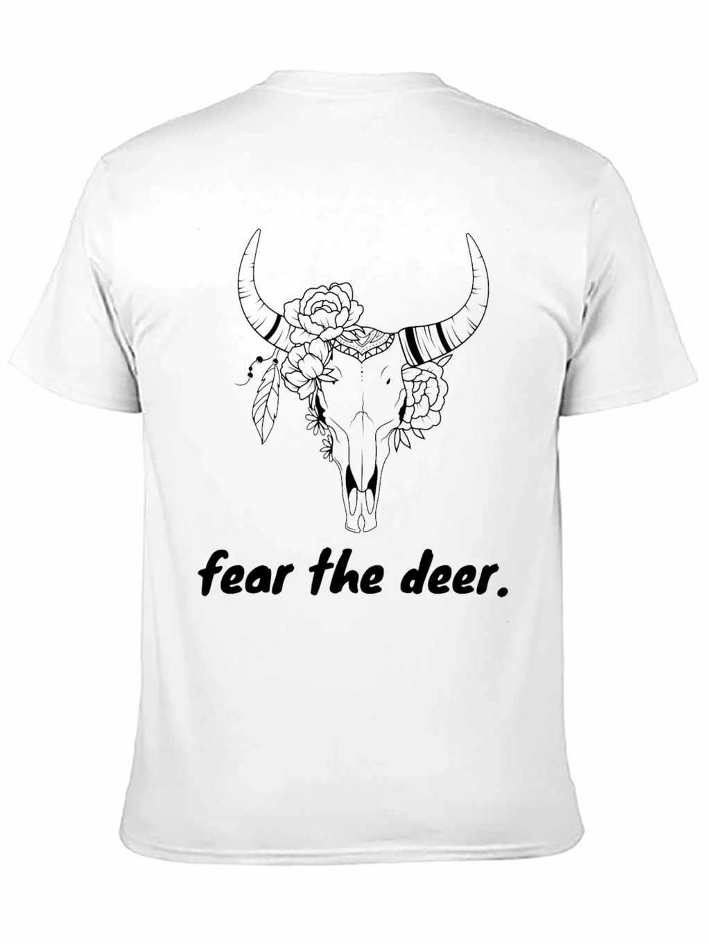Fear the Deer Bull Skull Graphic T-Shirt