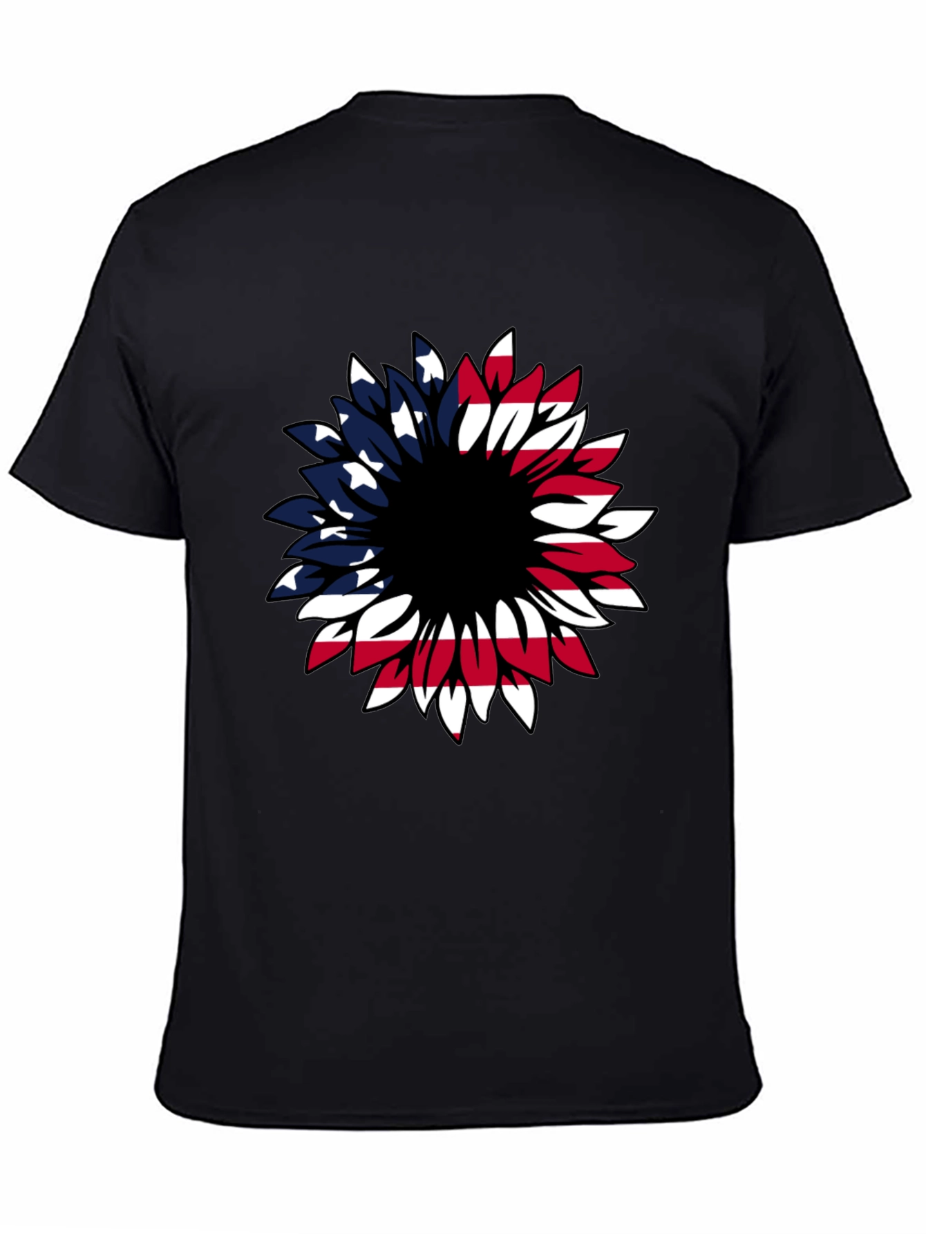 American Flag Sunflower Graphic T-Shirt