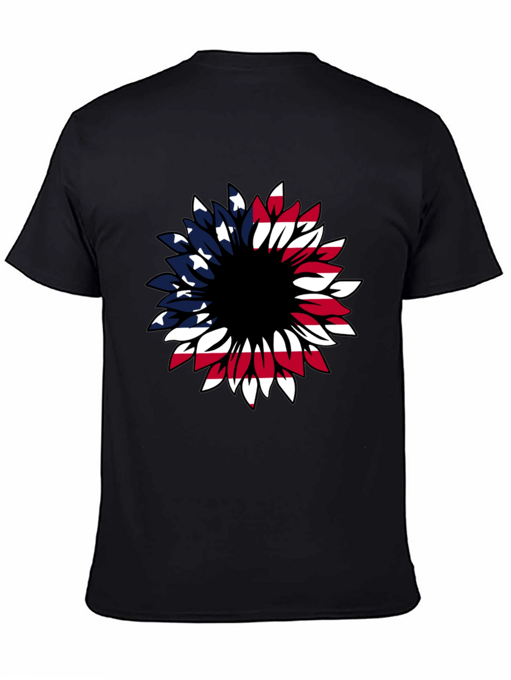 American Flag Sunflower Graphic T-Shirt