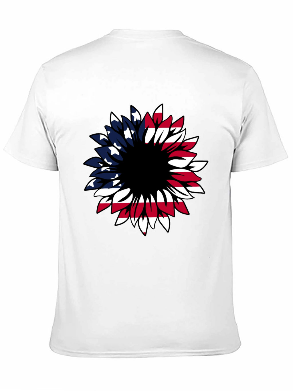 American Flag Sunflower Graphic T-Shirt