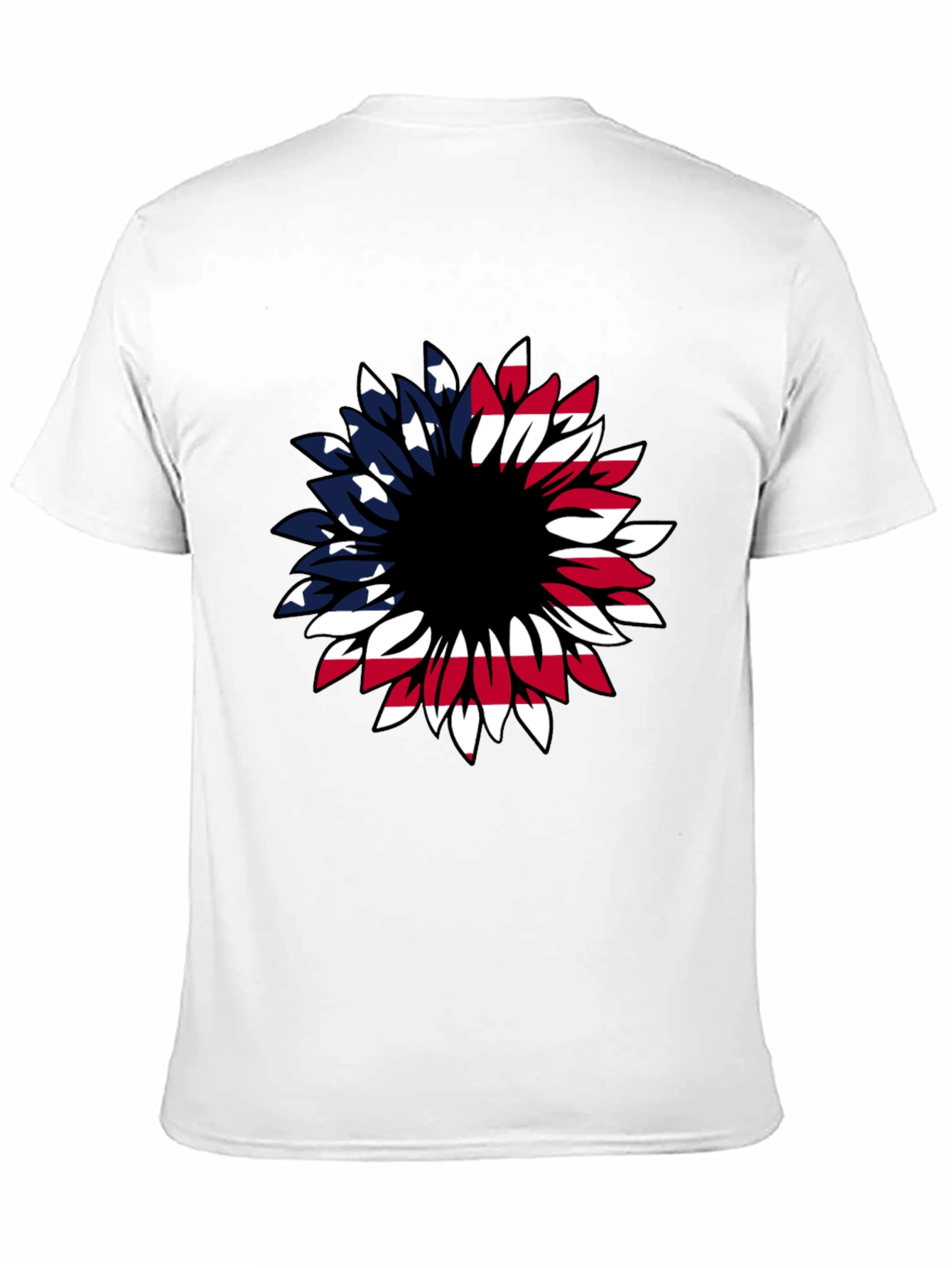American Flag Sunflower Graphic T-Shirt