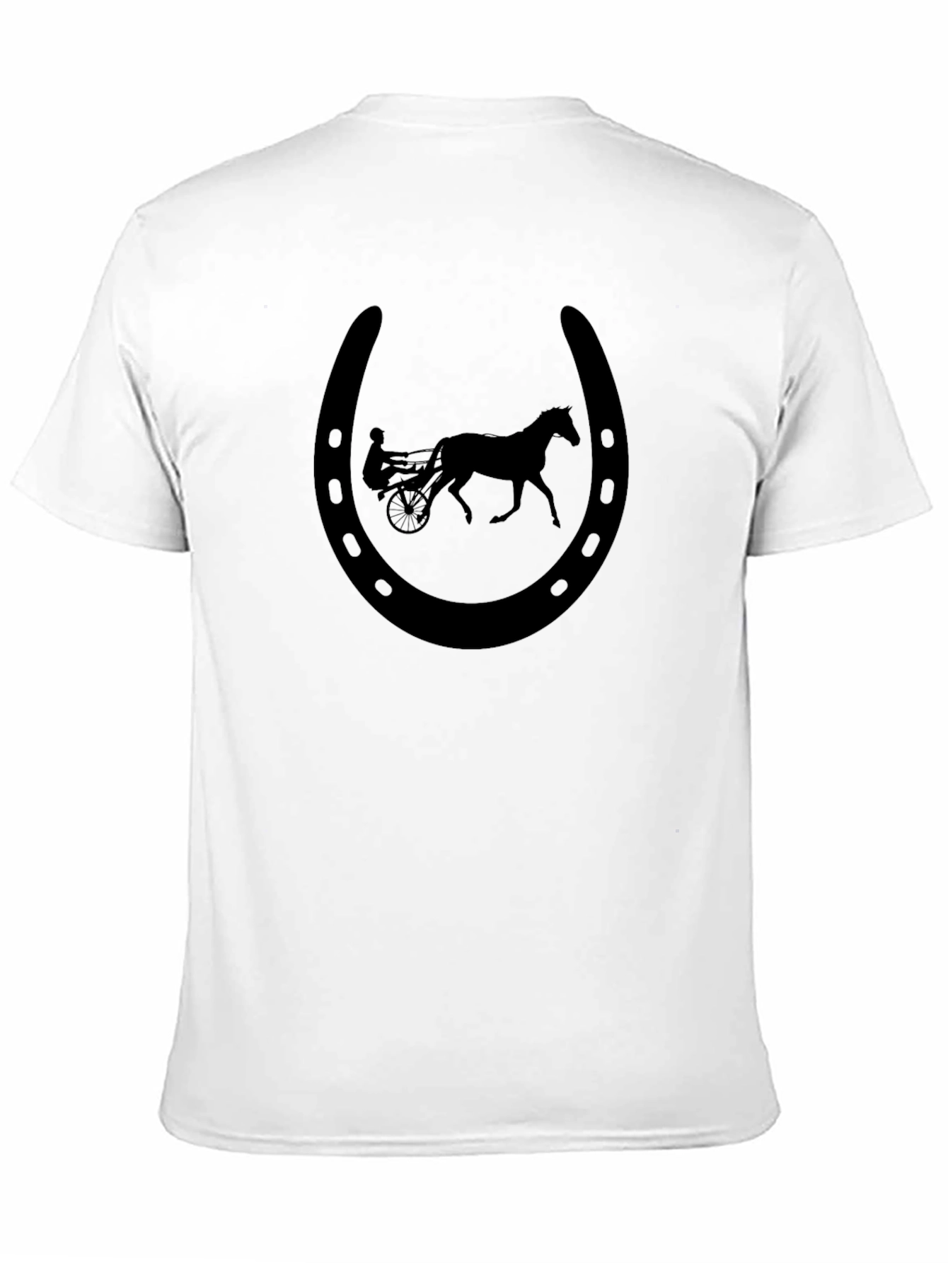 Black Horseshoe Horse Carriage Graphic Tee