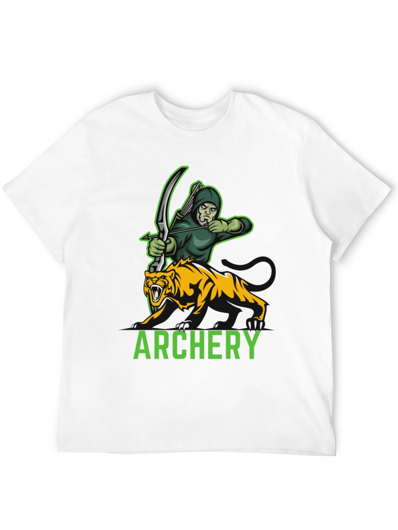 Archery Archer & Tiger Graphic Tee - Black