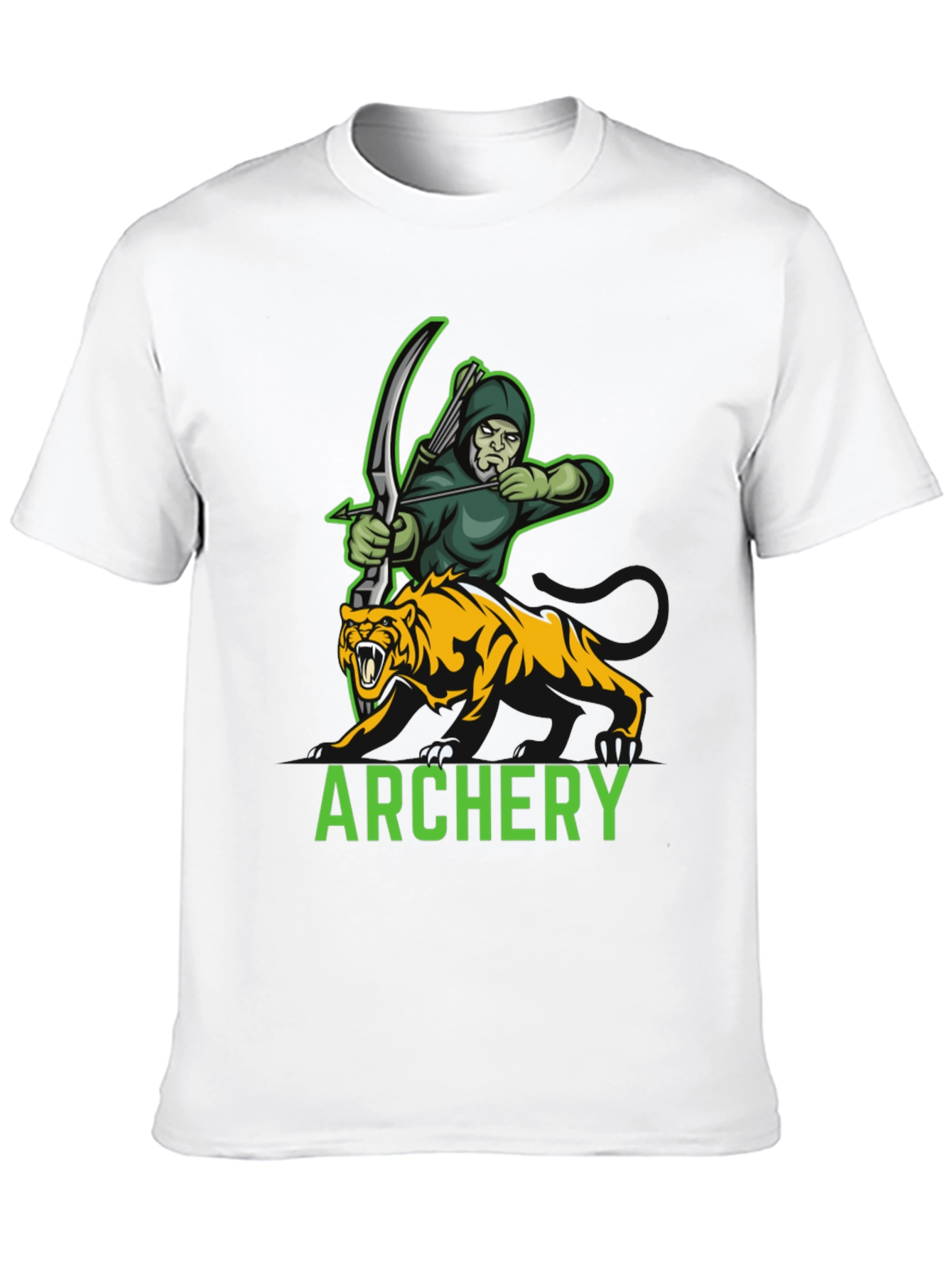 Archery Archer & Tiger Graphic Tee - Black