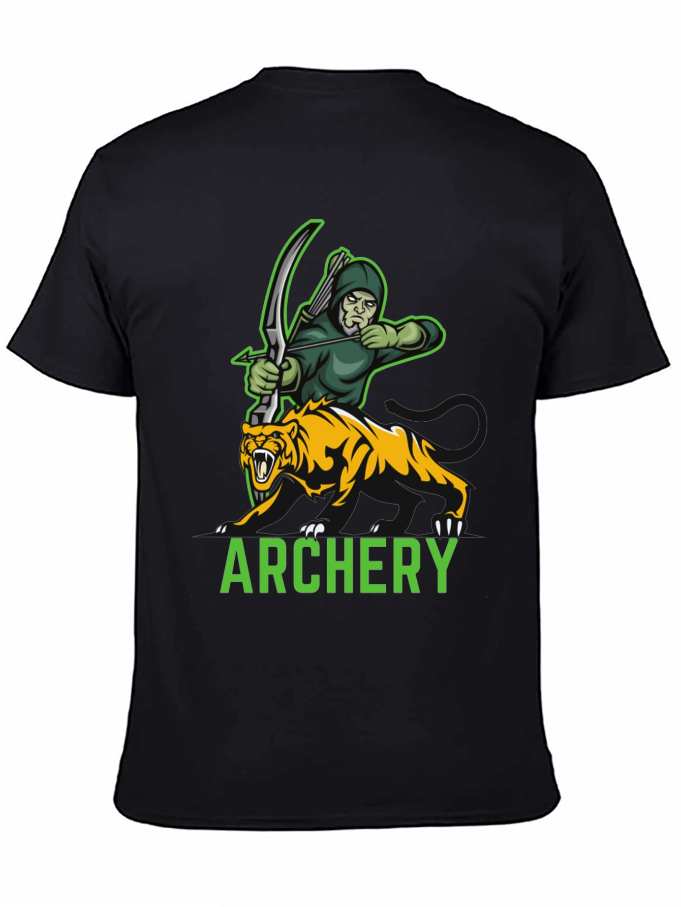 Archery Archer & Tiger Graphic Tee - Black