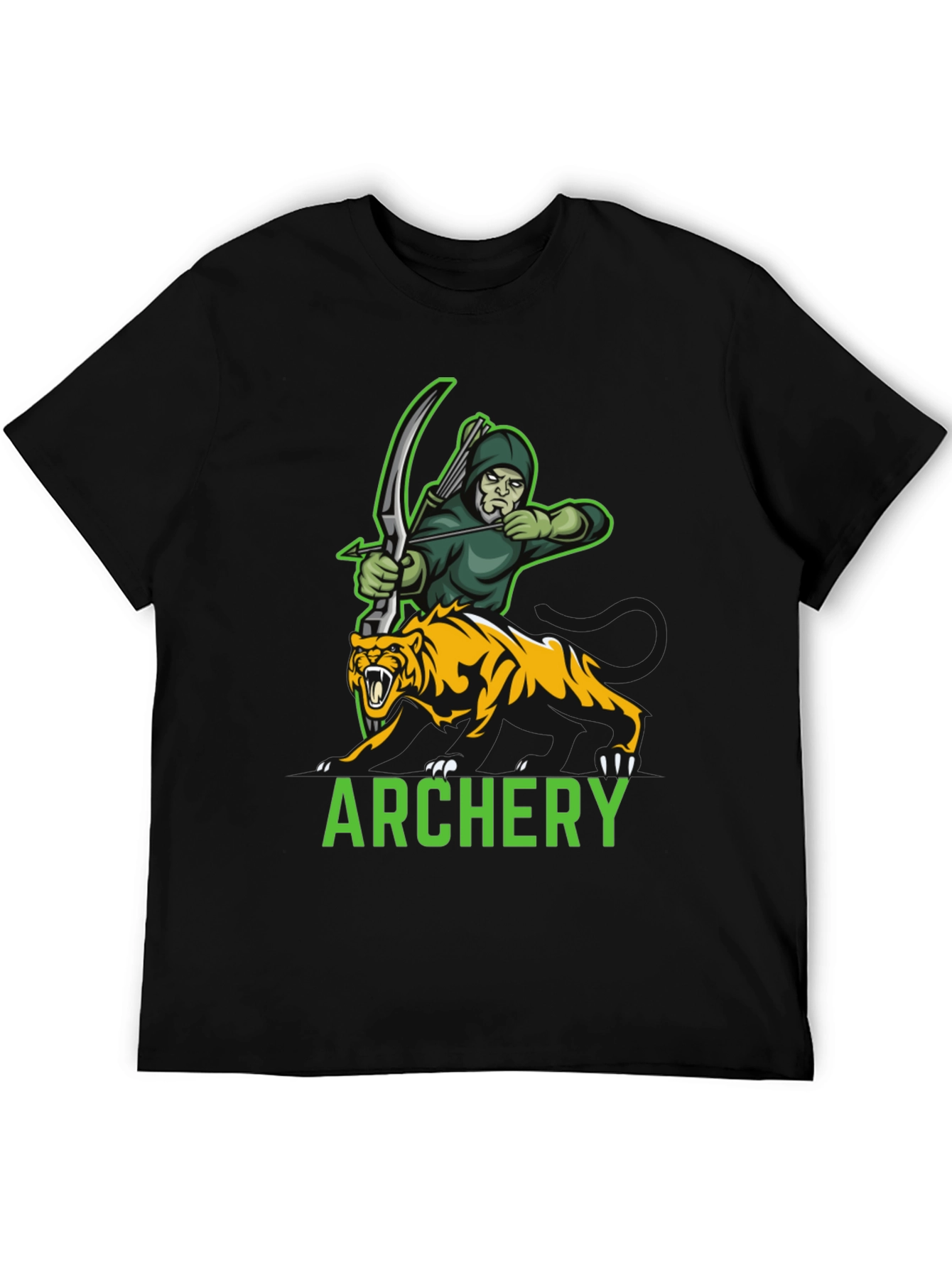 Archery Archer & Tiger Graphic Tee - Black