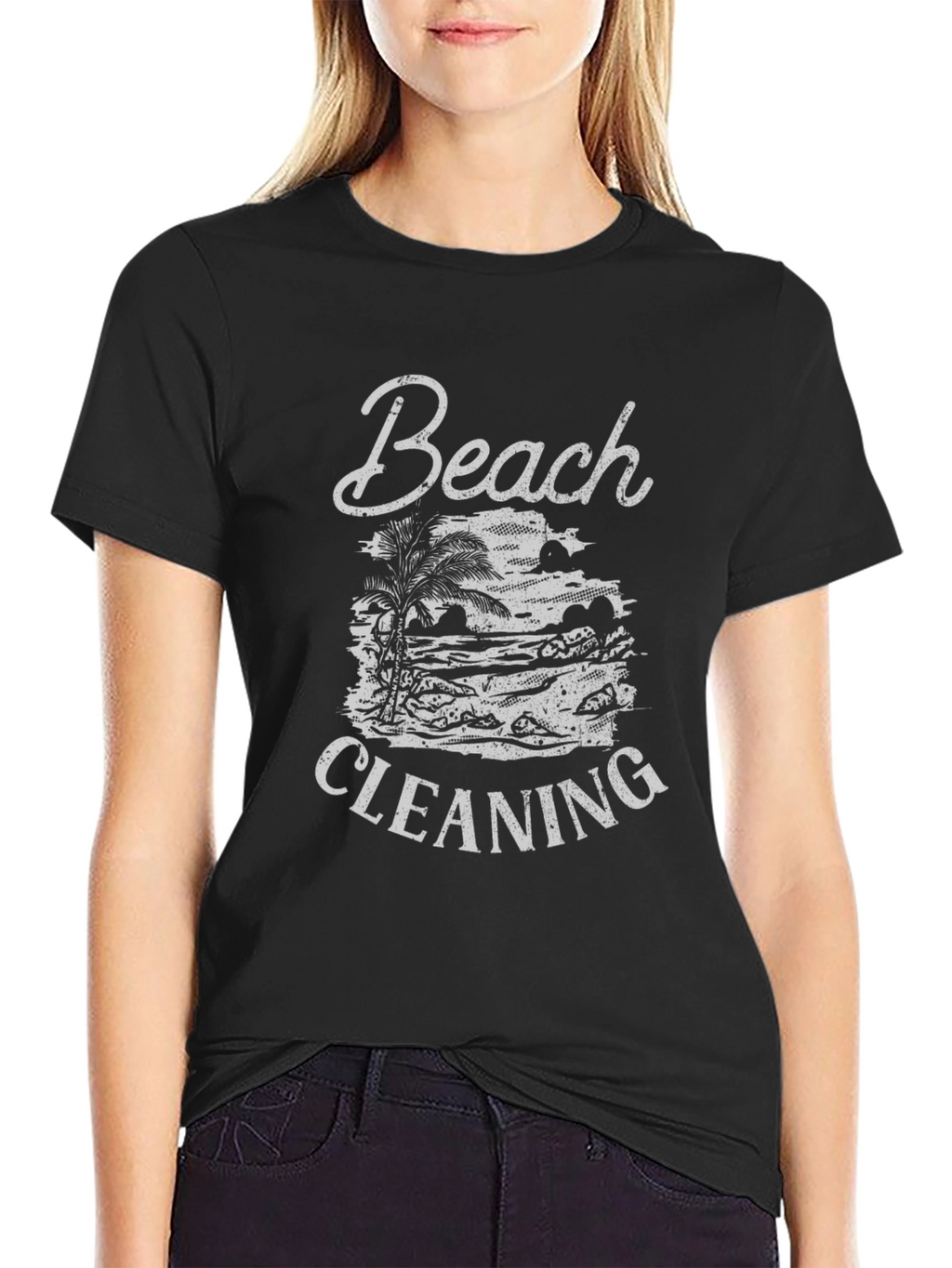 Beach Cleaning Graphic Tee - Black