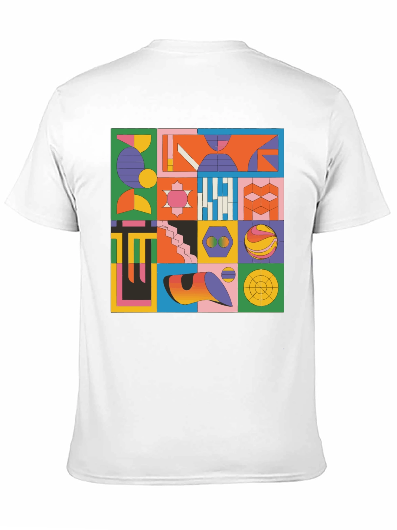 Geometric Pattern Graphic Tee - Modern Art T-Shirt
