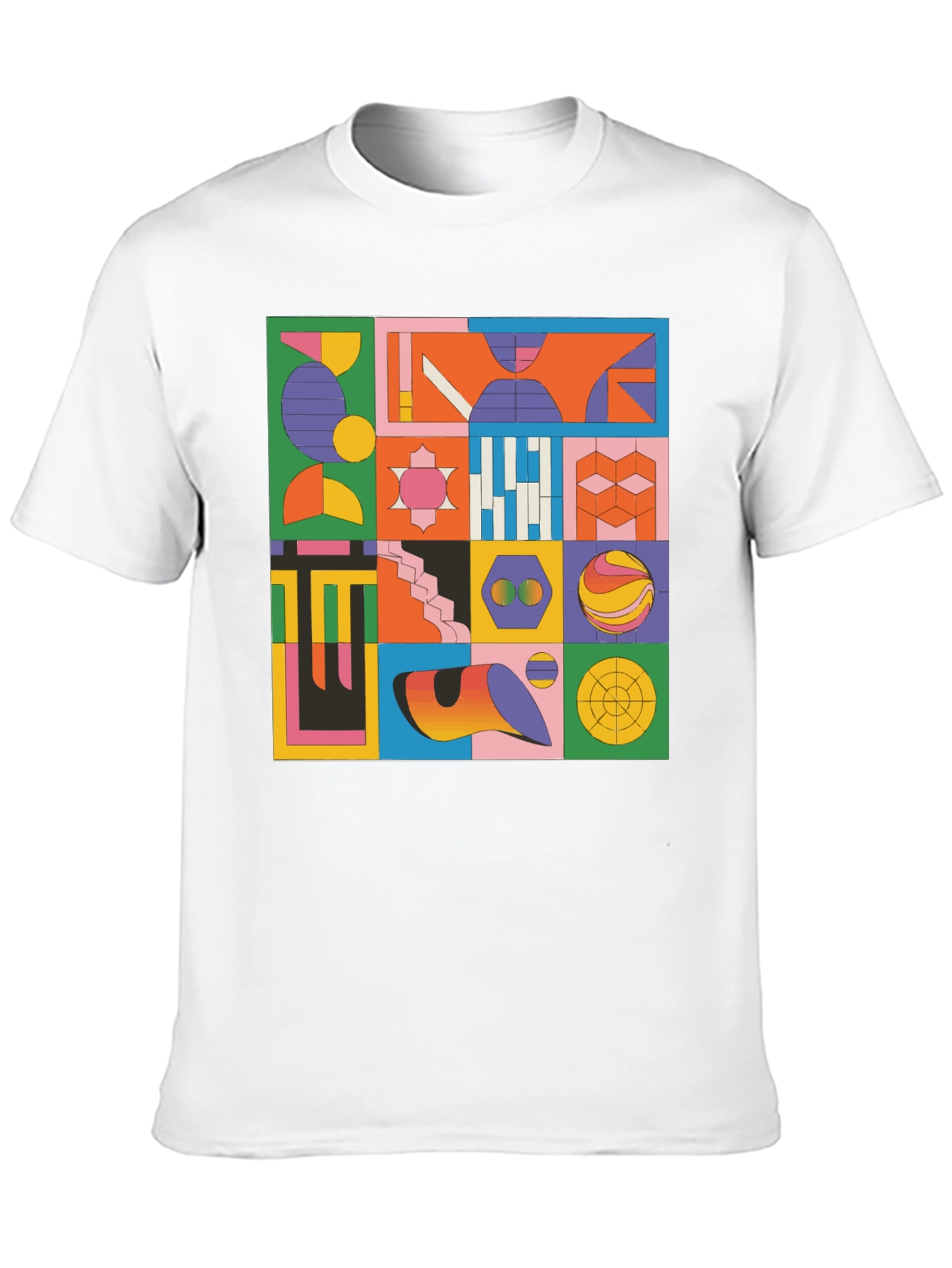 Geometric Pattern Graphic Tee - Modern Art T-Shirt