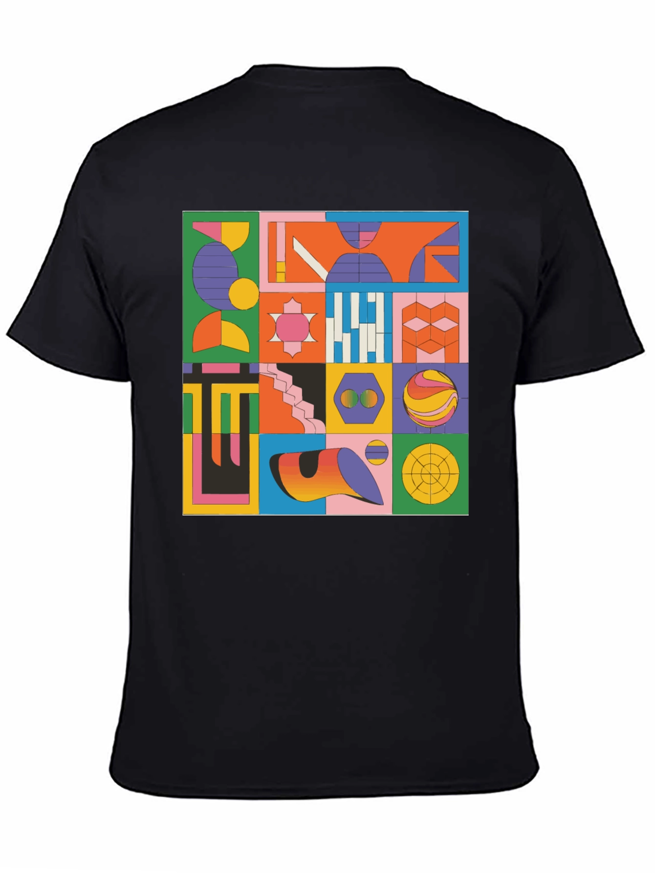 Geometric Pattern Graphic Tee - Modern Art T-Shirt