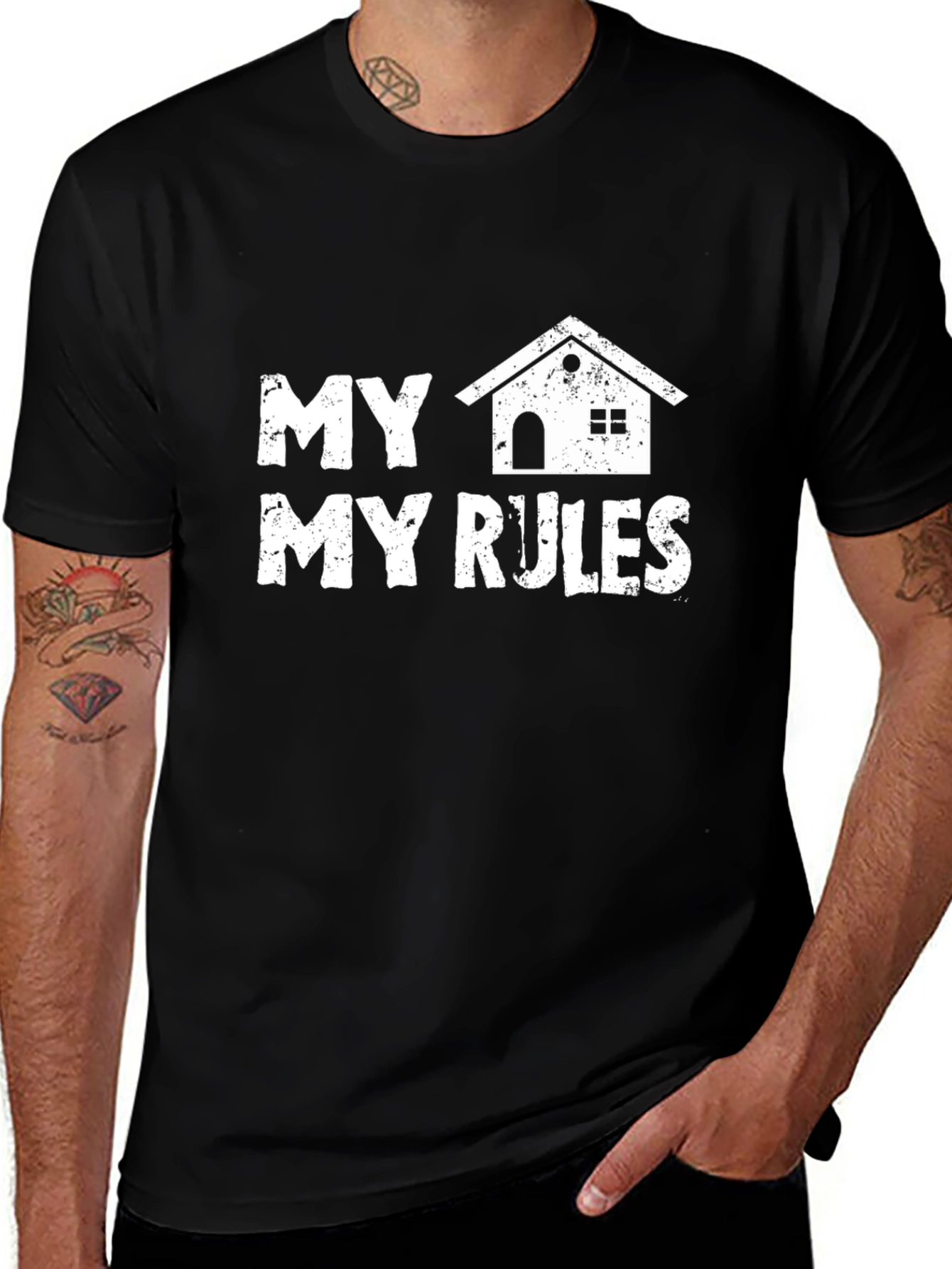 My House My Rules Graphic Tee - Black