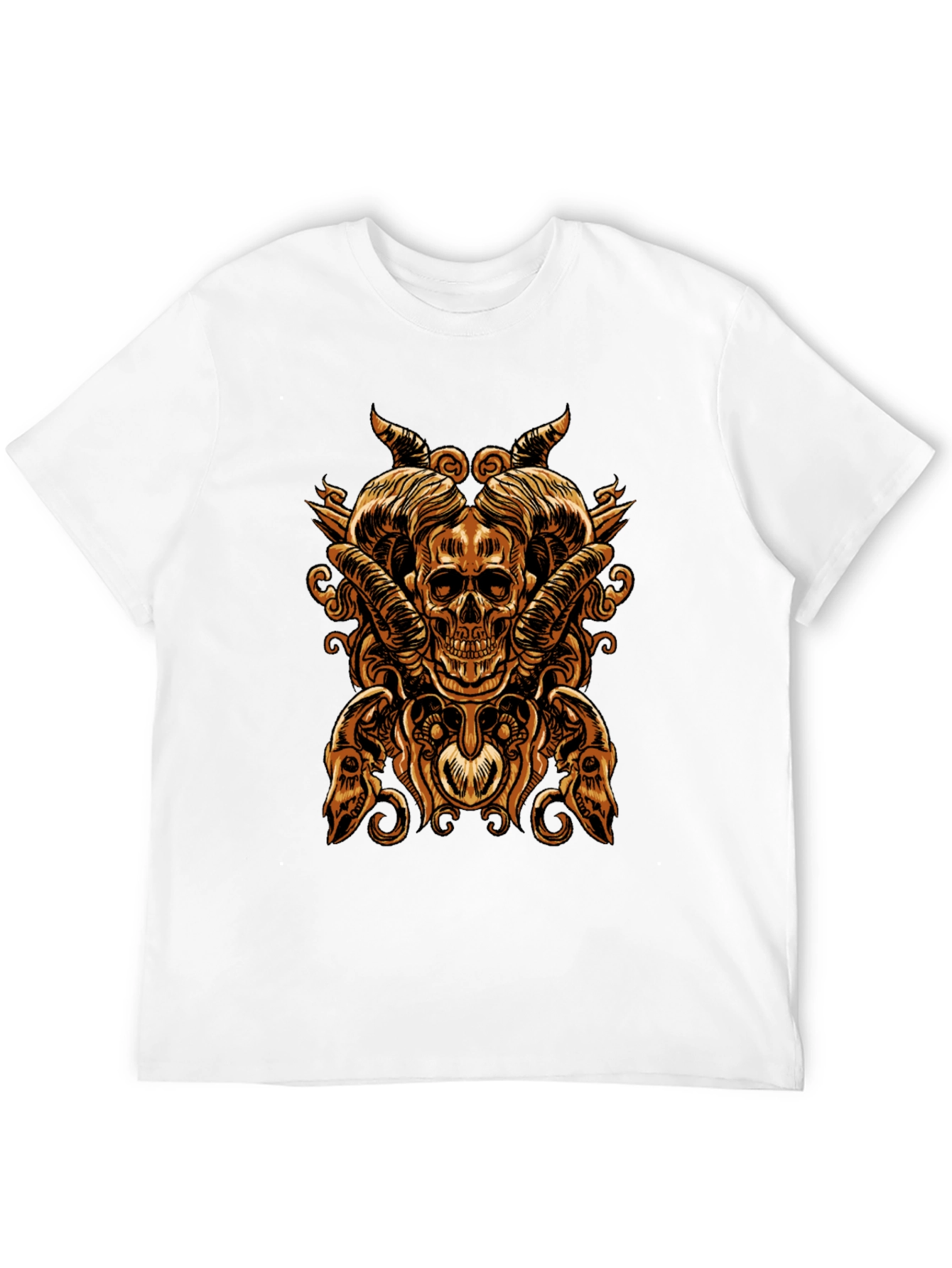 Skull & Horns Graphic Tee - Bold Gothic Design
