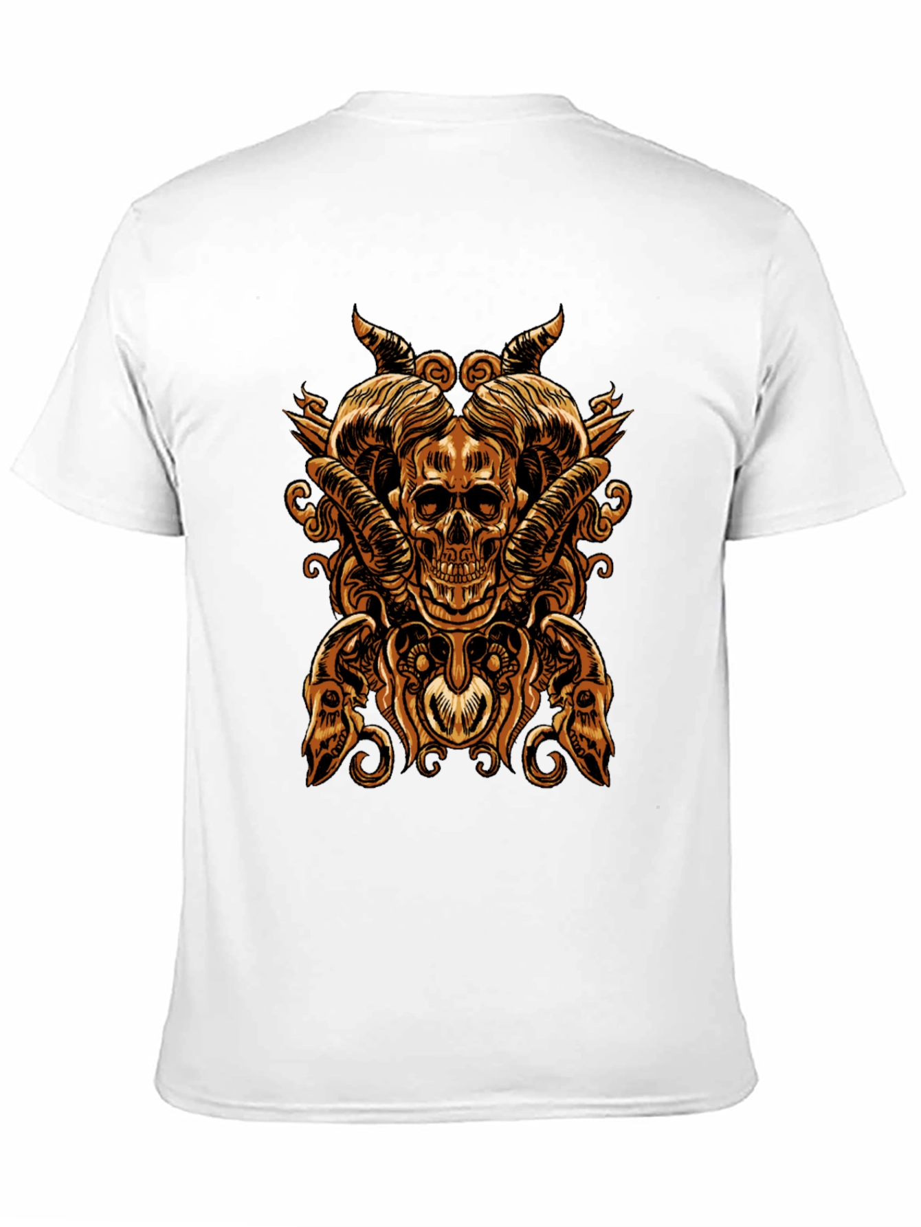 Skull & Horns Graphic Tee - Bold Gothic Design