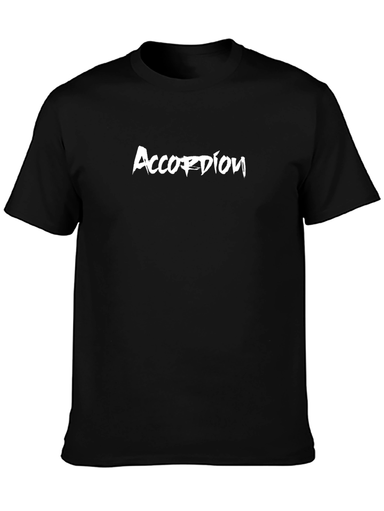 Accordion Graphic Tee - Black Cotton T-Shirt