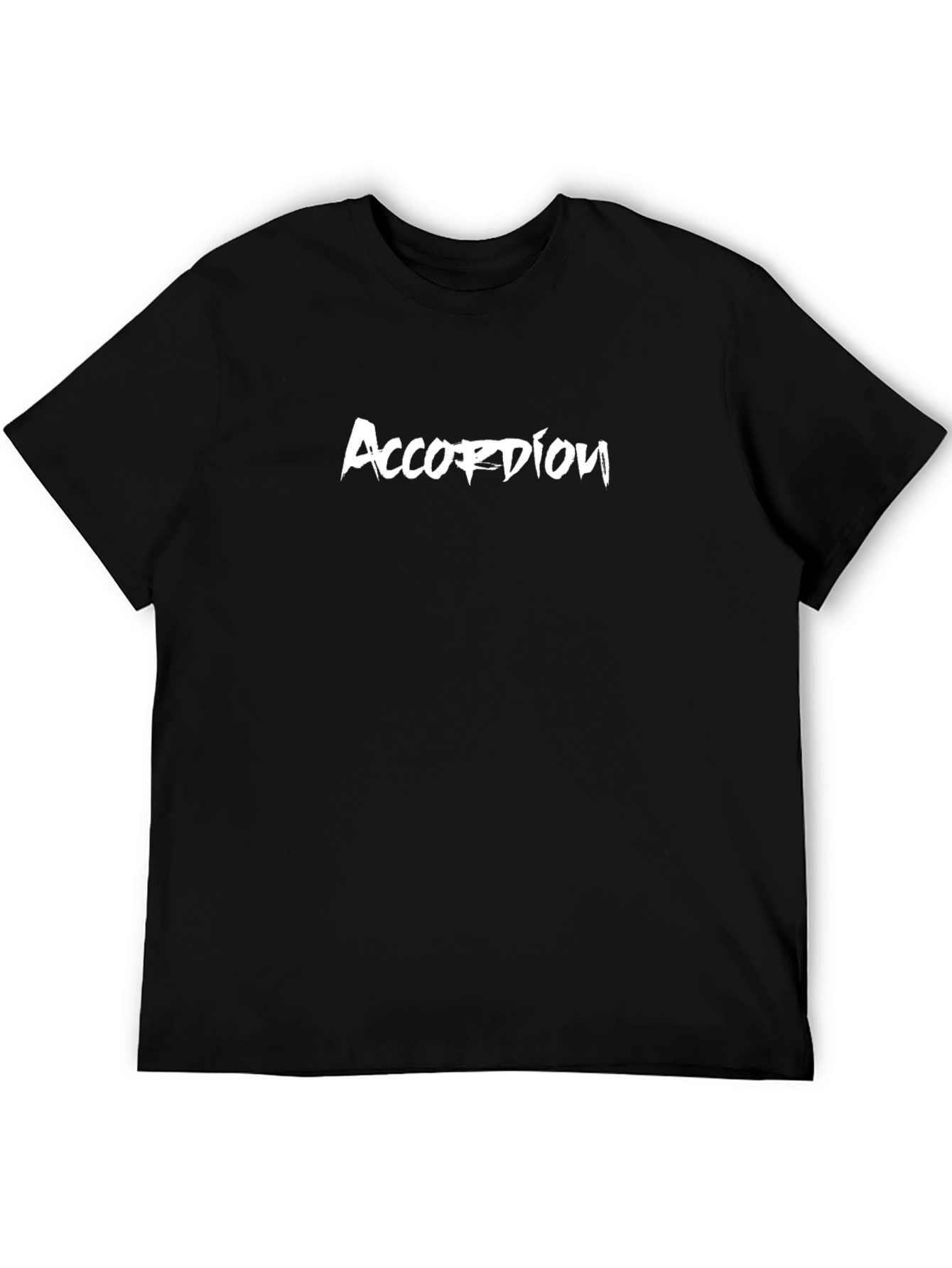 Accordion Graphic Tee - Black Cotton T-Shirt