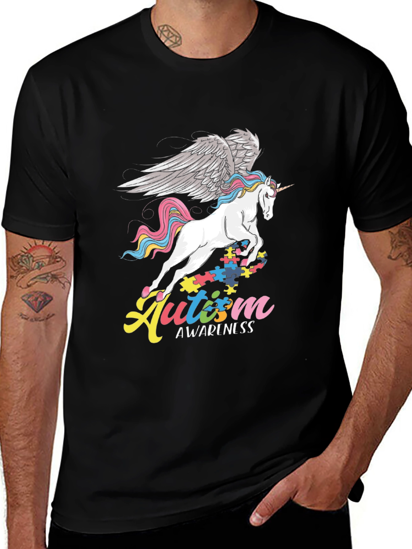 Autism Awareness Unicorn Graphic T-Shirt