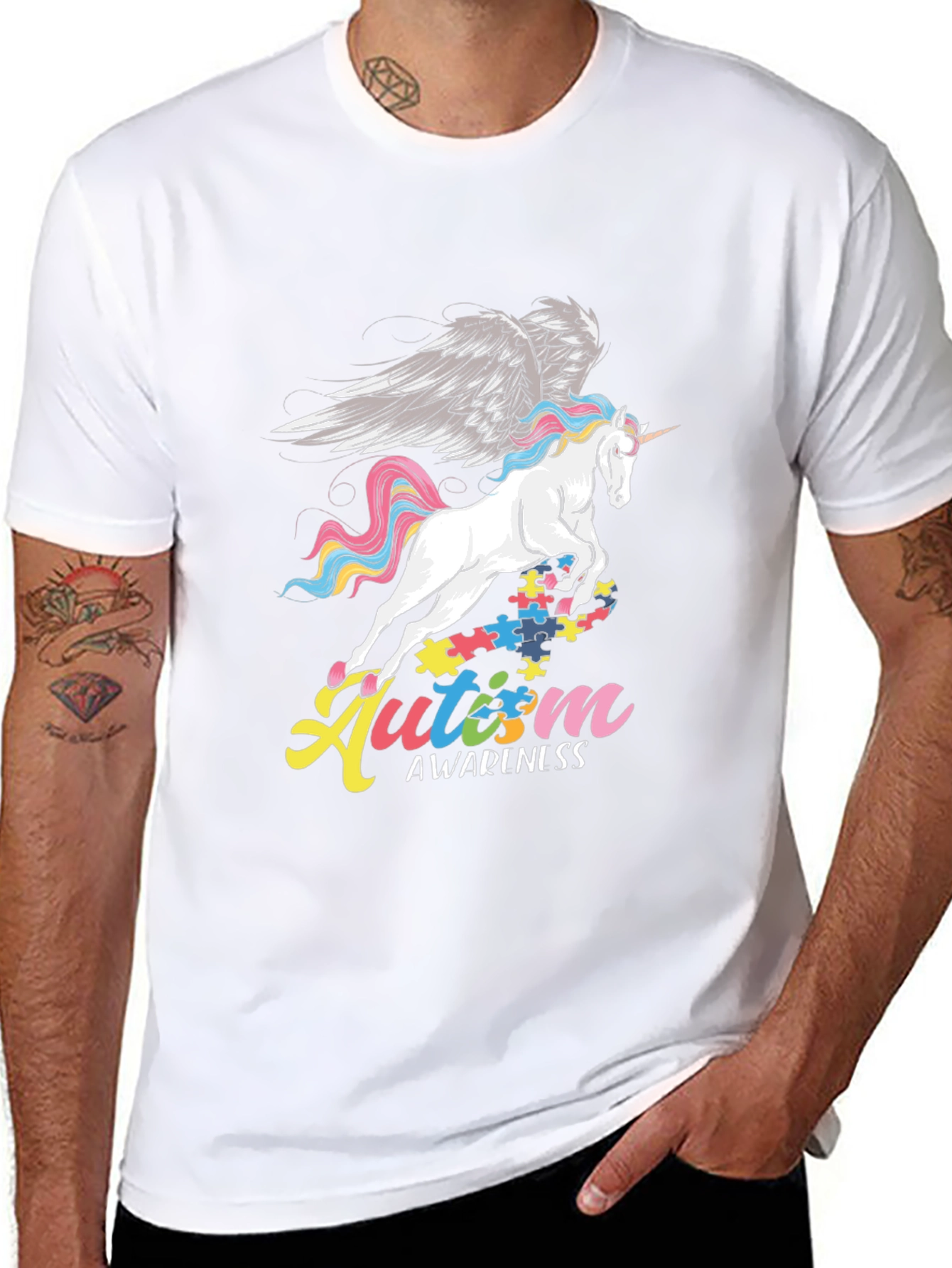 Autism Awareness Unicorn Graphic T-Shirt