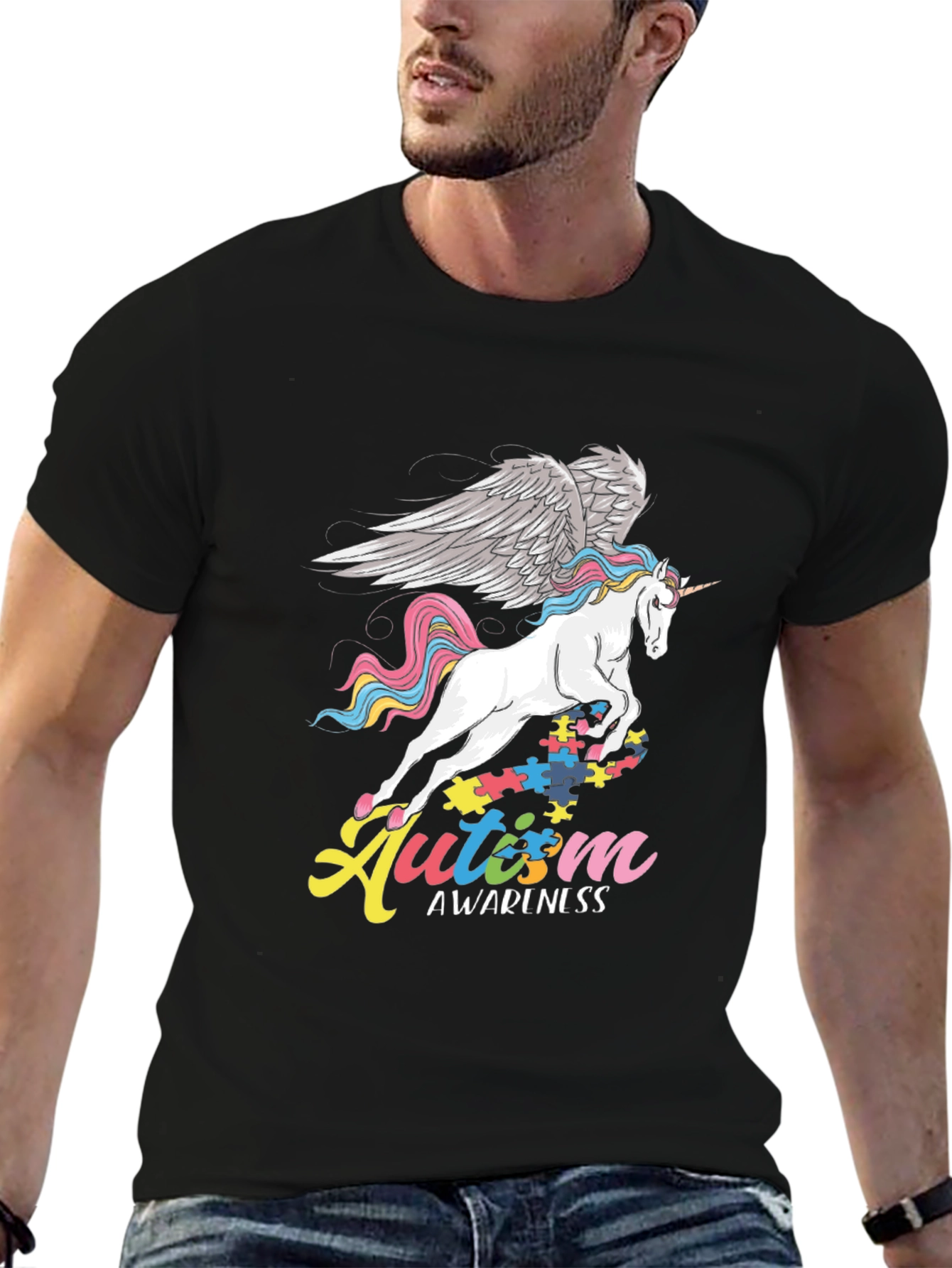 Autism Awareness Unicorn Graphic T-Shirt