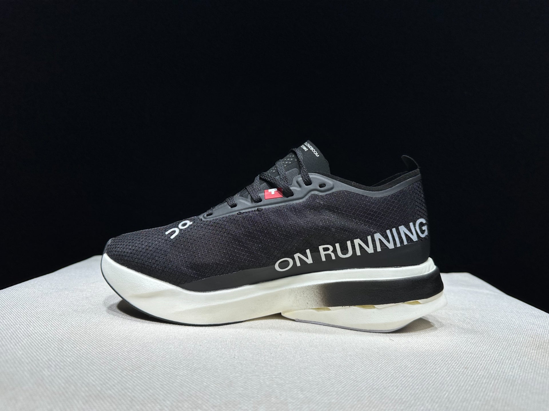 On Cloudboom Strike Running Shoes Black White