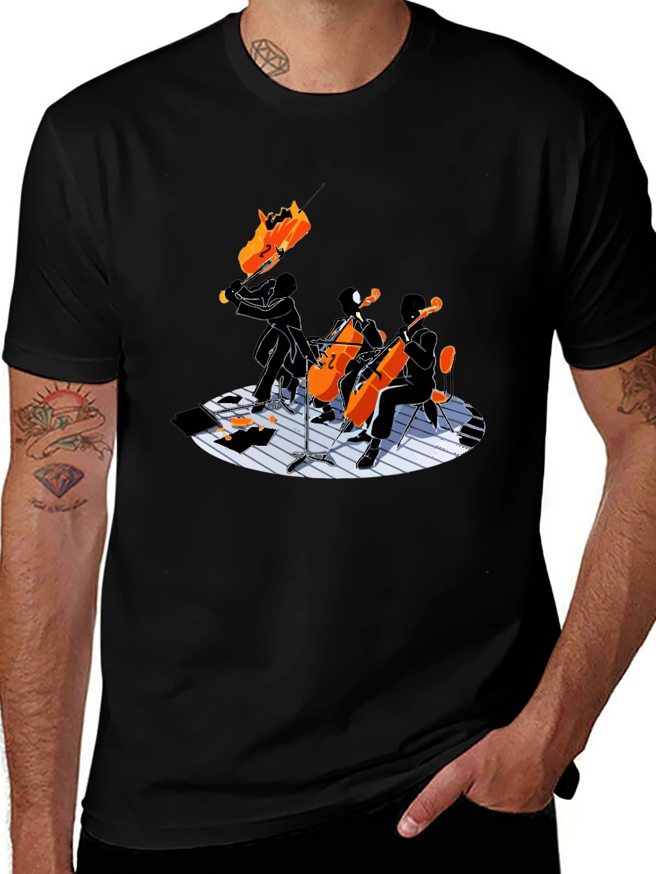 Cello Quartet Graphic Tee - Music Lovers Shirt