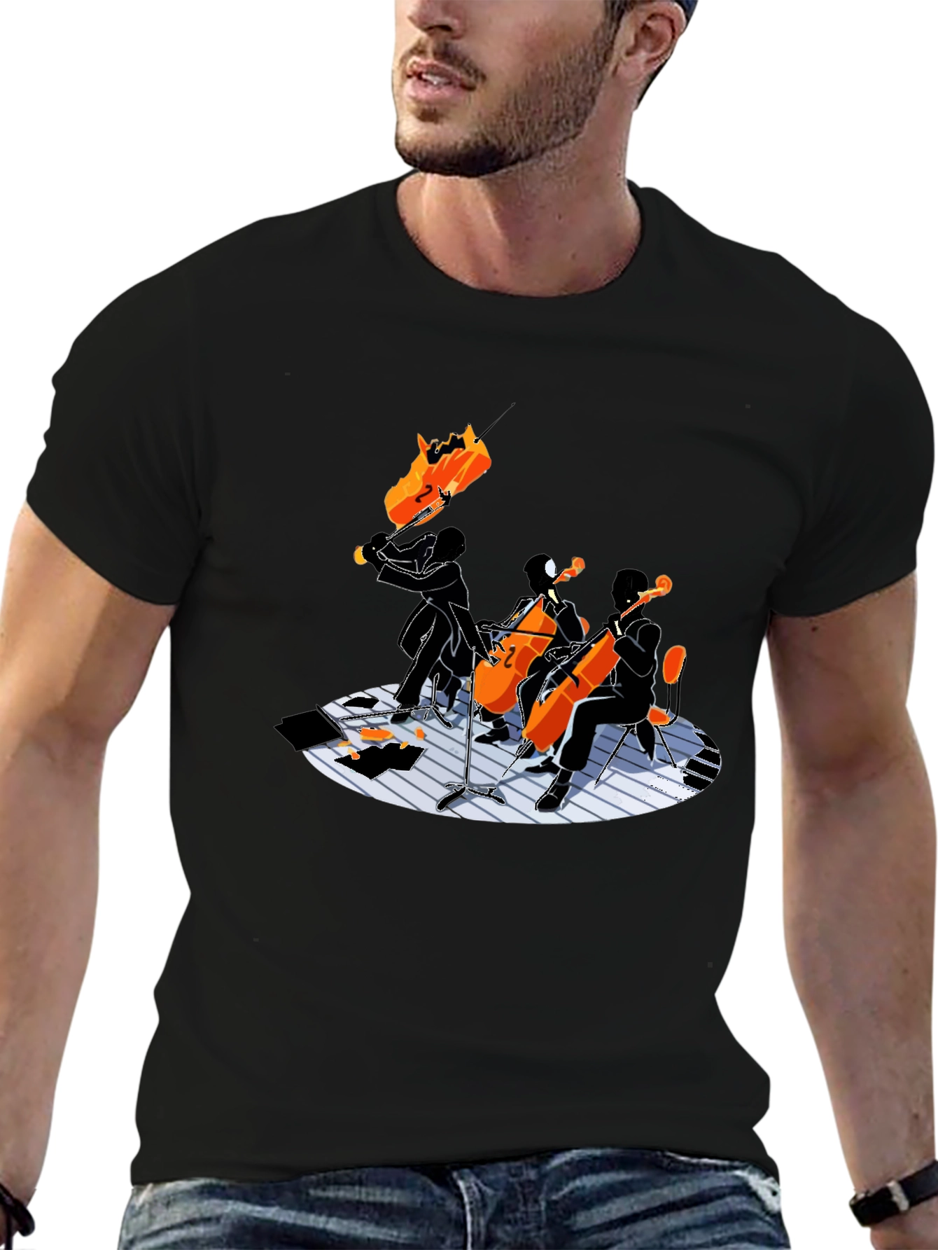 Cello Quartet Graphic Tee - Music Lovers Shirt