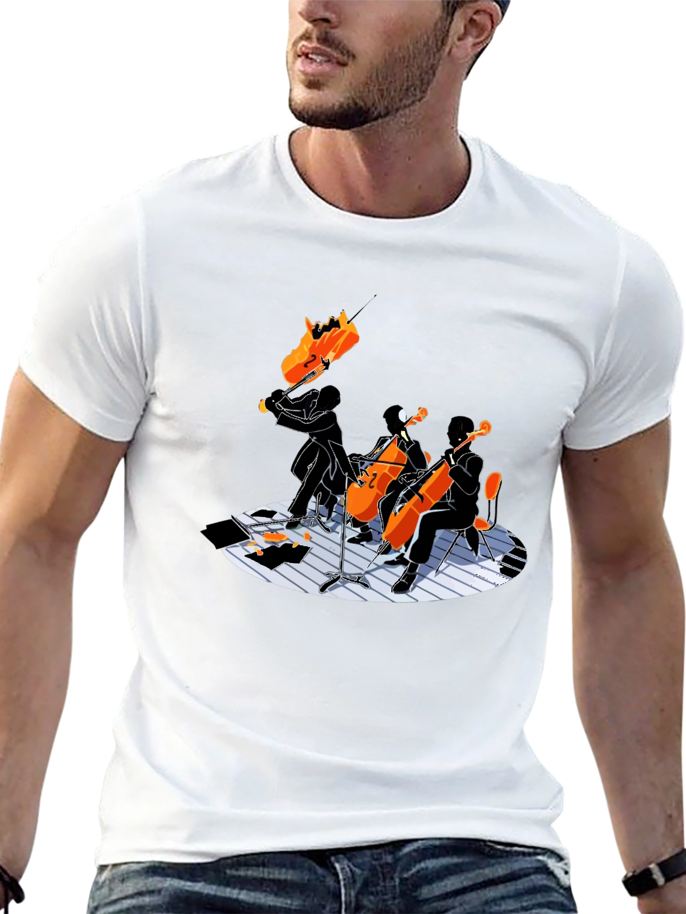 Cello Quartet Graphic Tee - Music Lovers Shirt