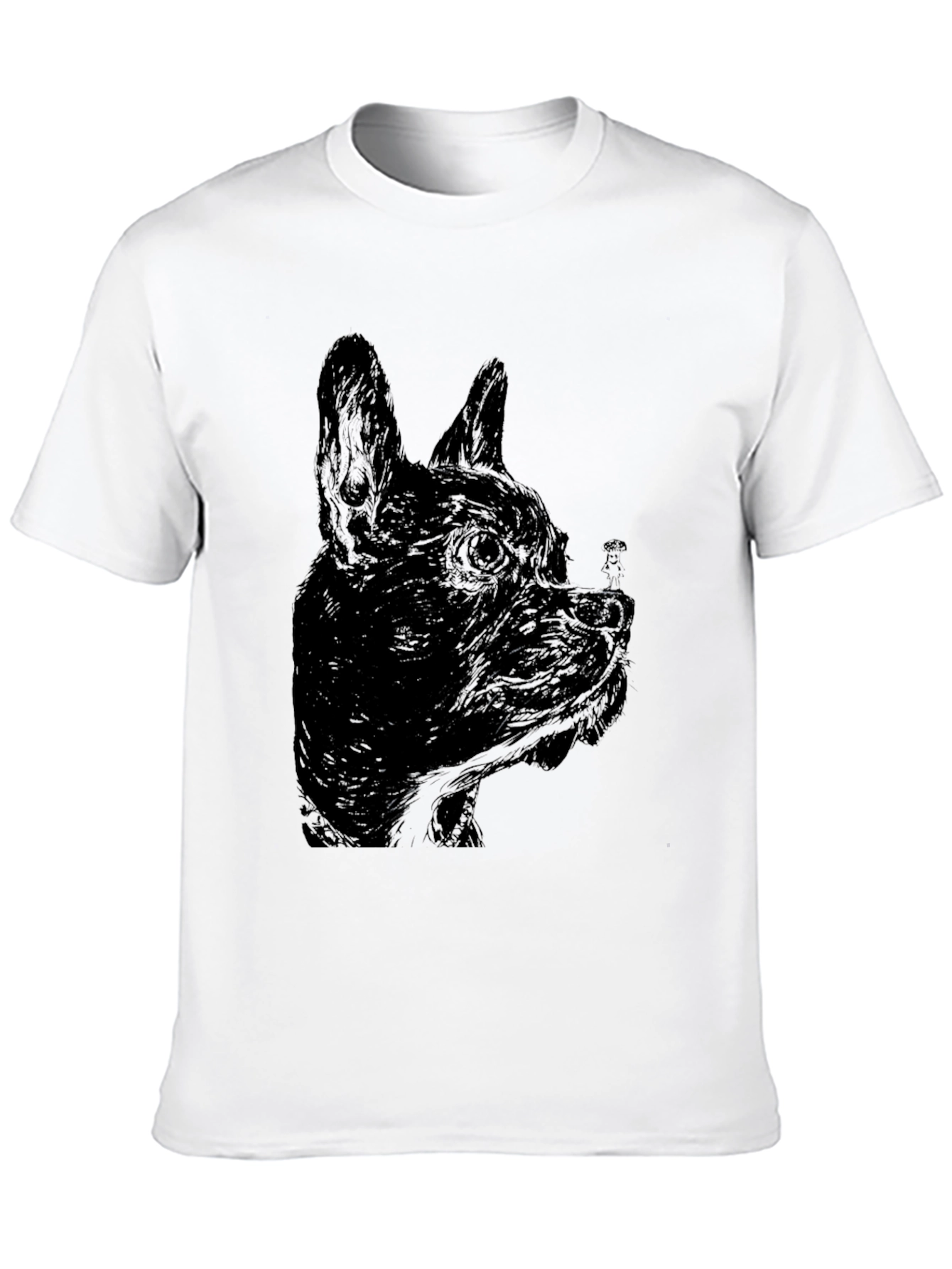 Black Dog Sketch Graphic Tee - Unisex Casual T-Shirt