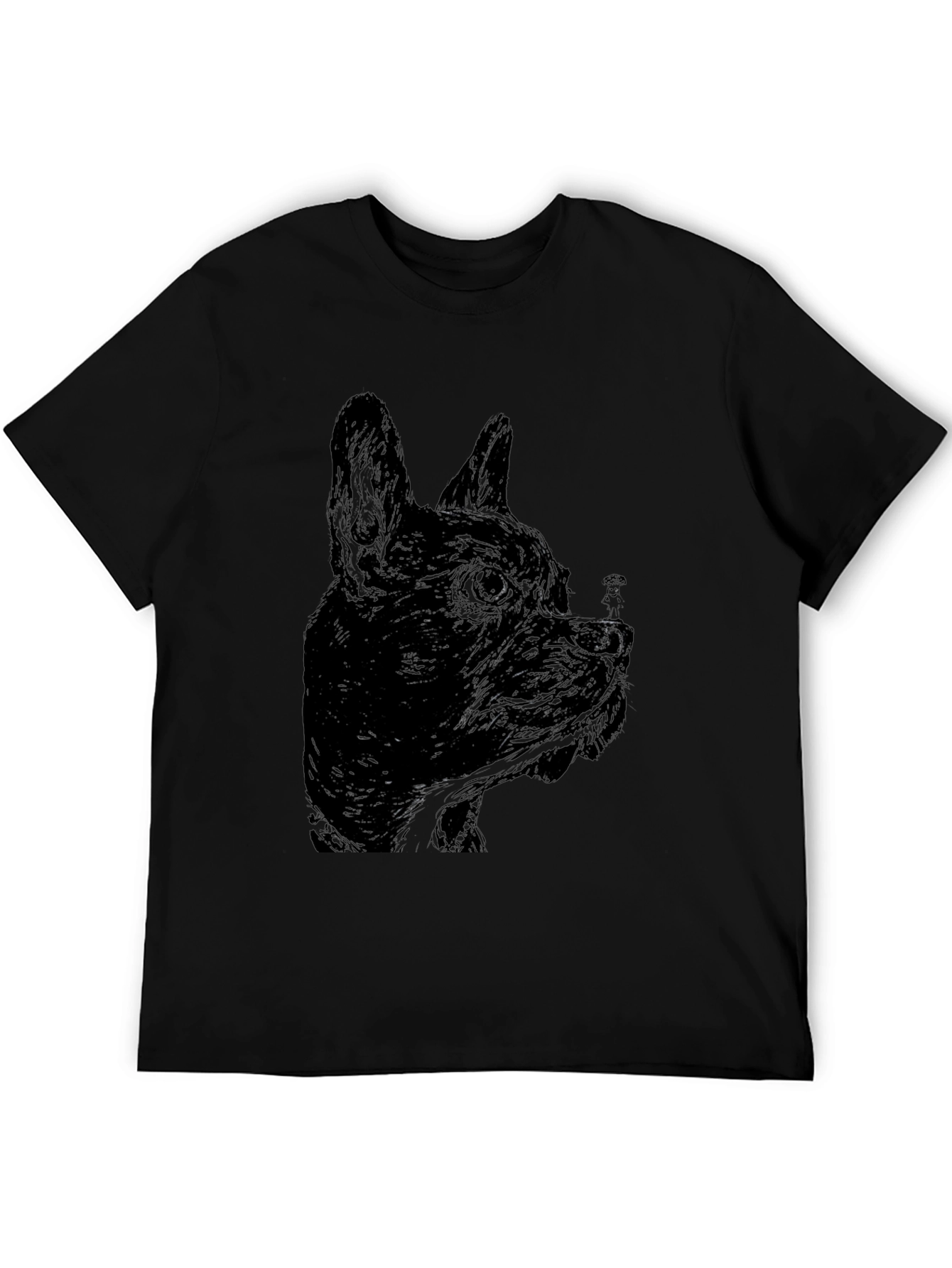 Black Dog Sketch Graphic Tee - Unisex Casual T-Shirt