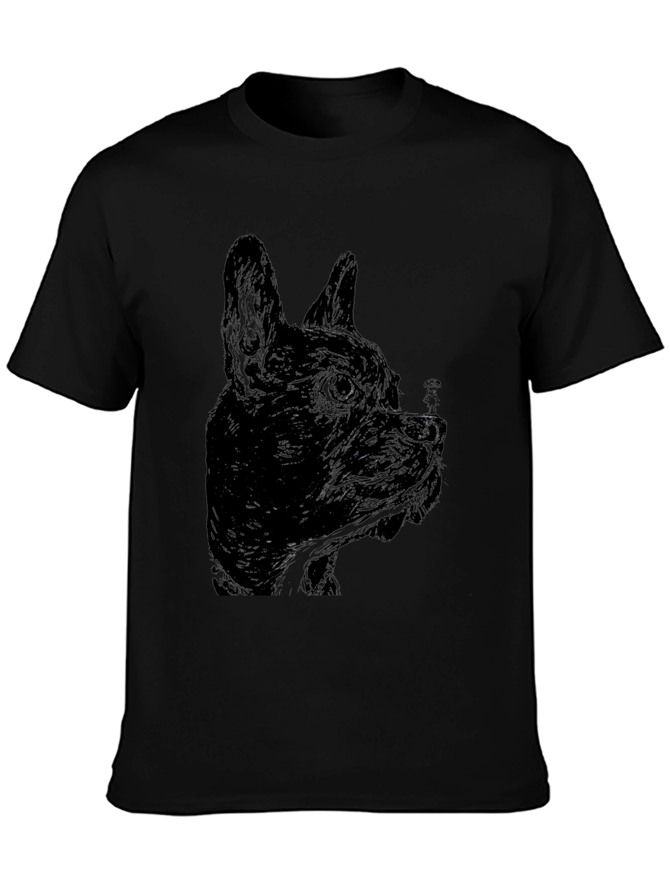 Black Dog Sketch Graphic Tee - Unisex Casual T-Shirt