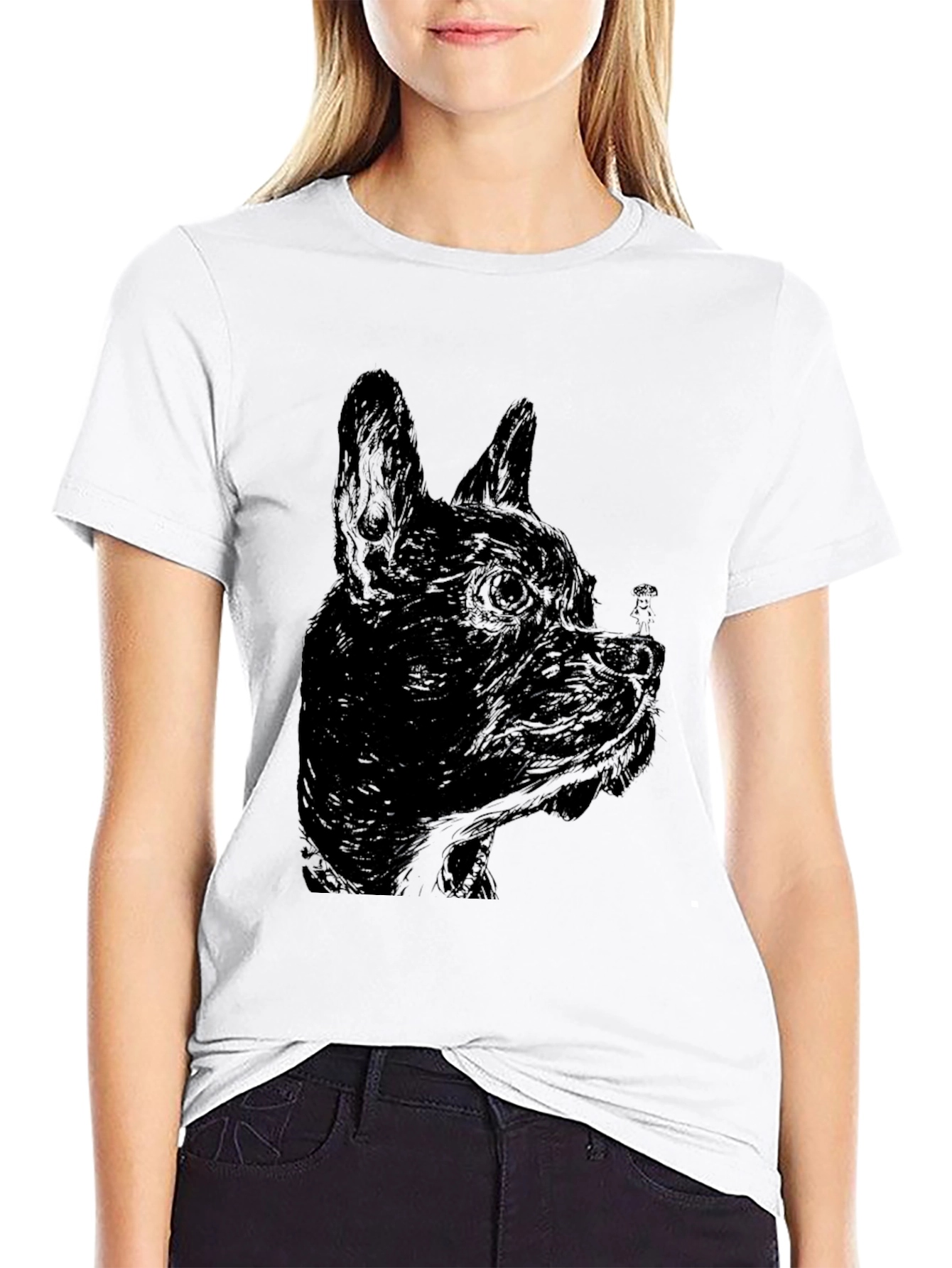 Black Dog Sketch Graphic Tee - Unisex Casual T-Shirt