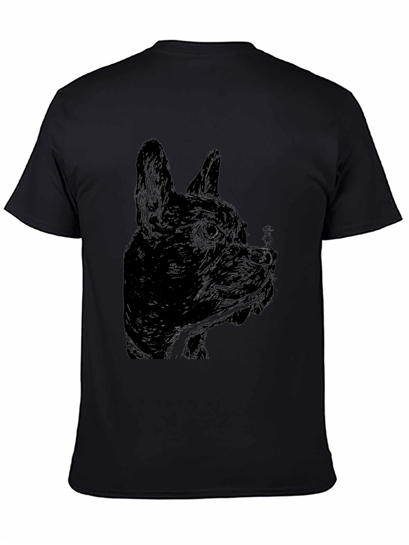 Black Dog Sketch Graphic Tee - Unisex Casual T-Shirt