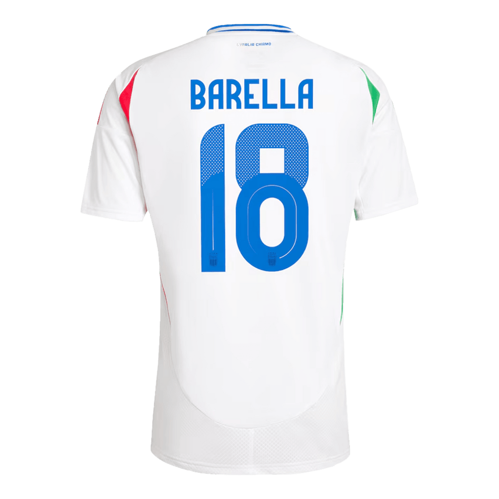 Nicolo Barella #18 Italy Away Jersey EURO 2024