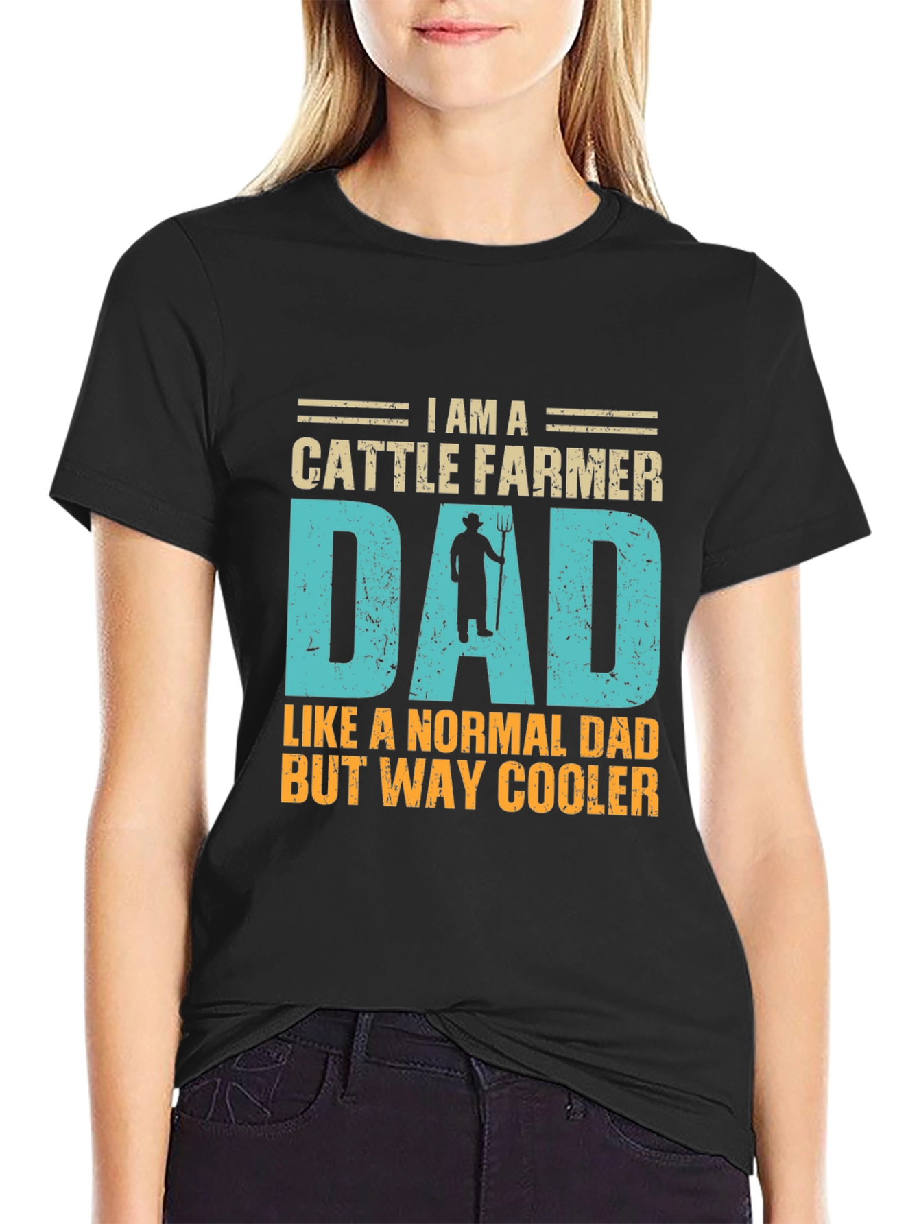 Cattle Farmer Dad T-Shirt - Cool Fathers Day Gift