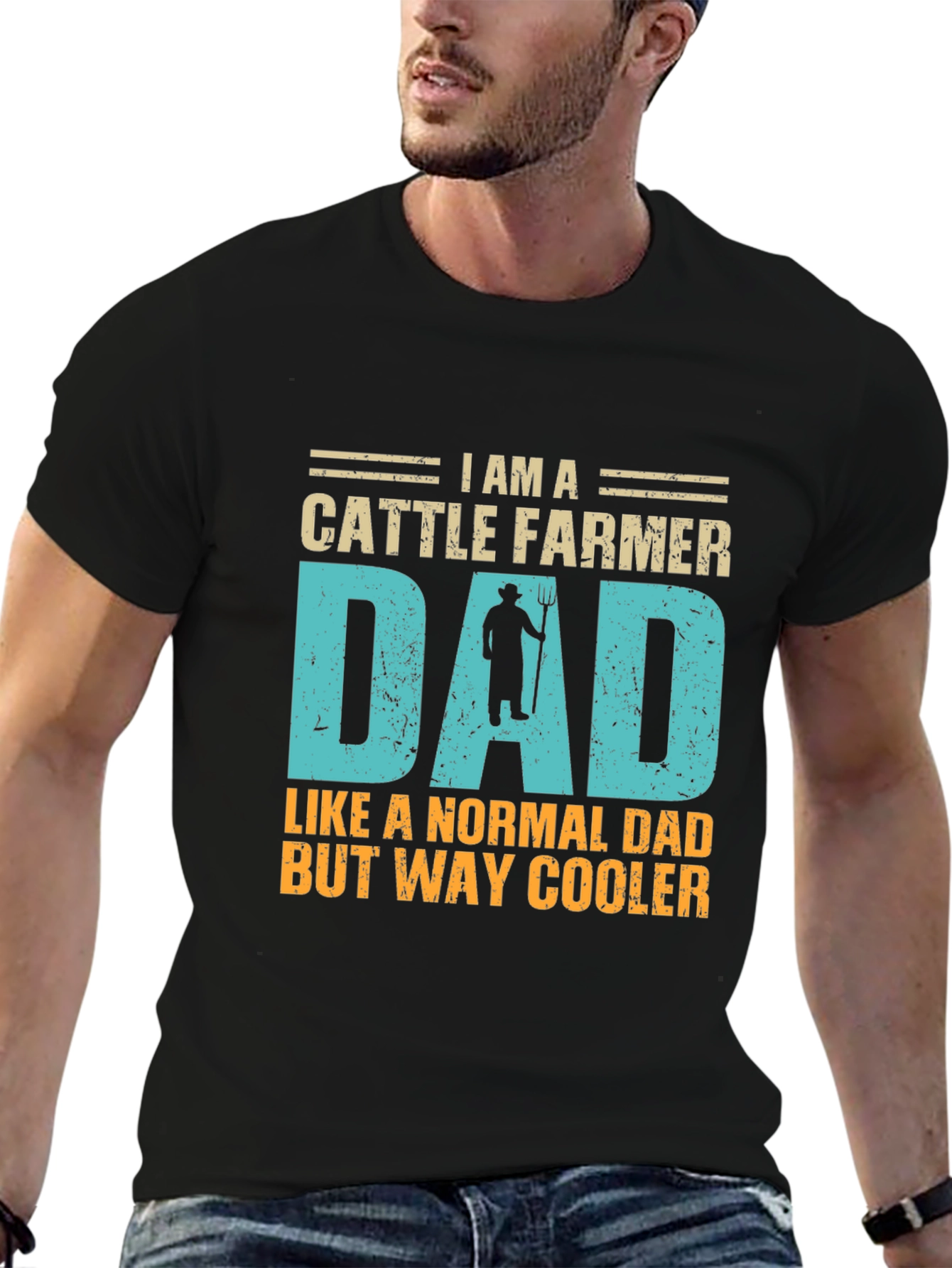 Cattle Farmer Dad T-Shirt - Cool Fathers Day Gift