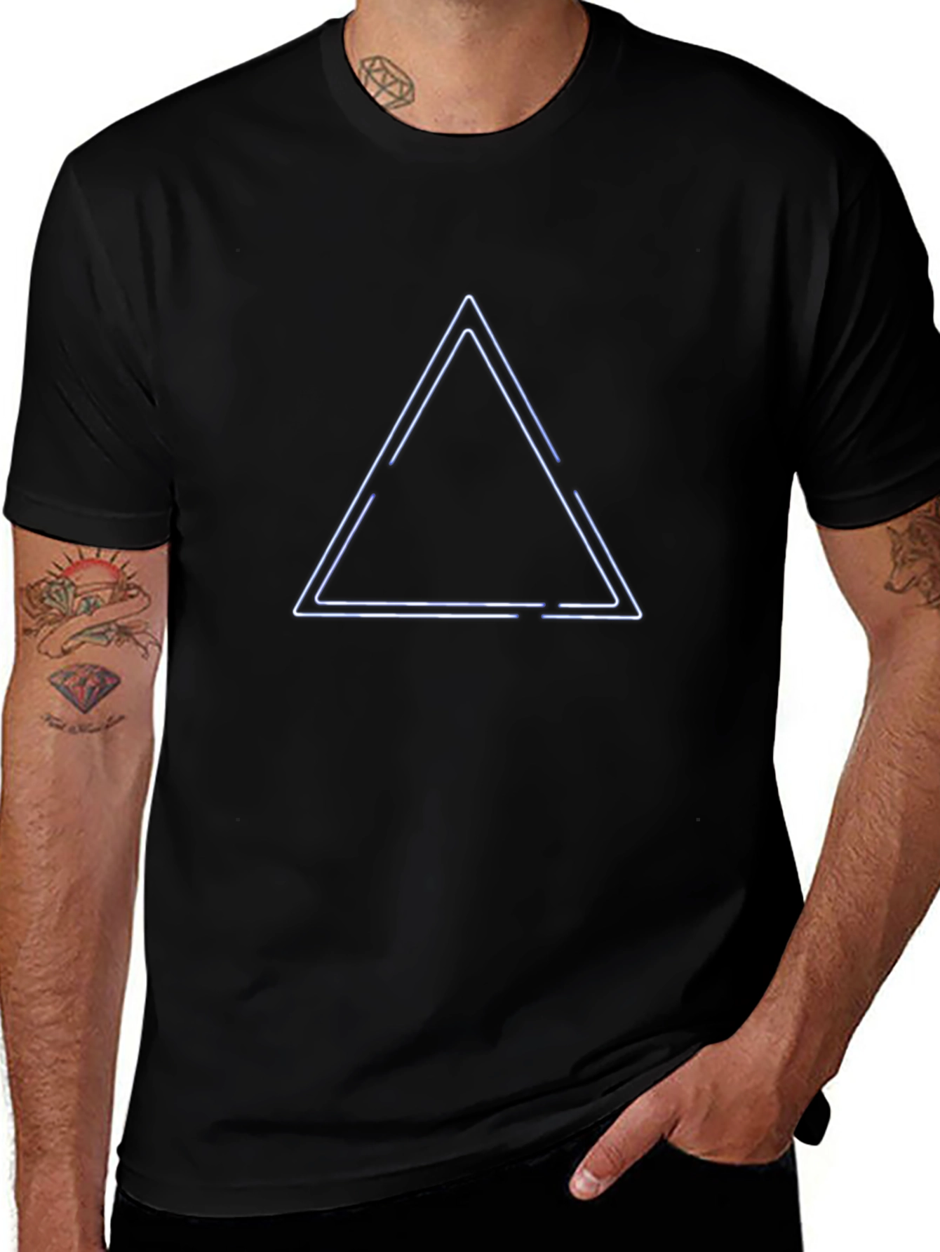 Neon Triangle Black T-Shirt
