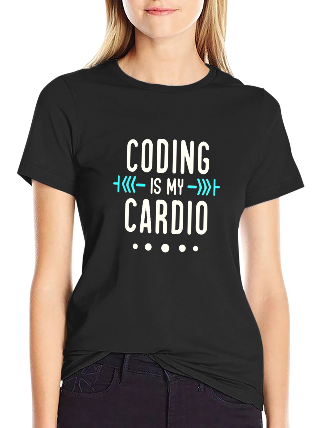 Coding is My Cardio Black T-Shirt