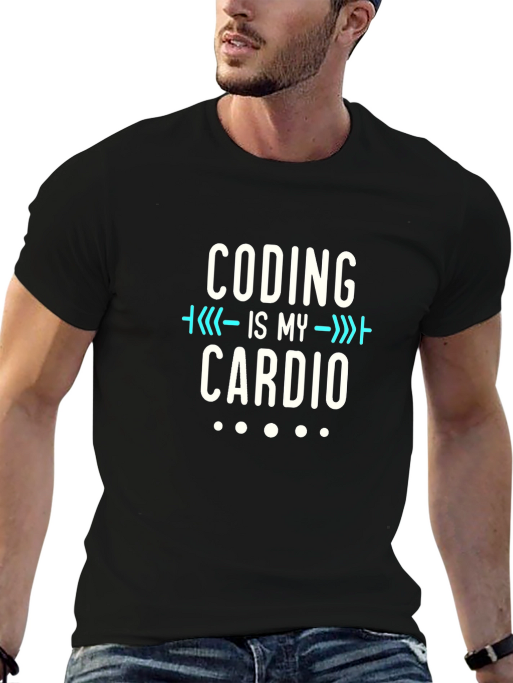 Coding is My Cardio Black T-Shirt
